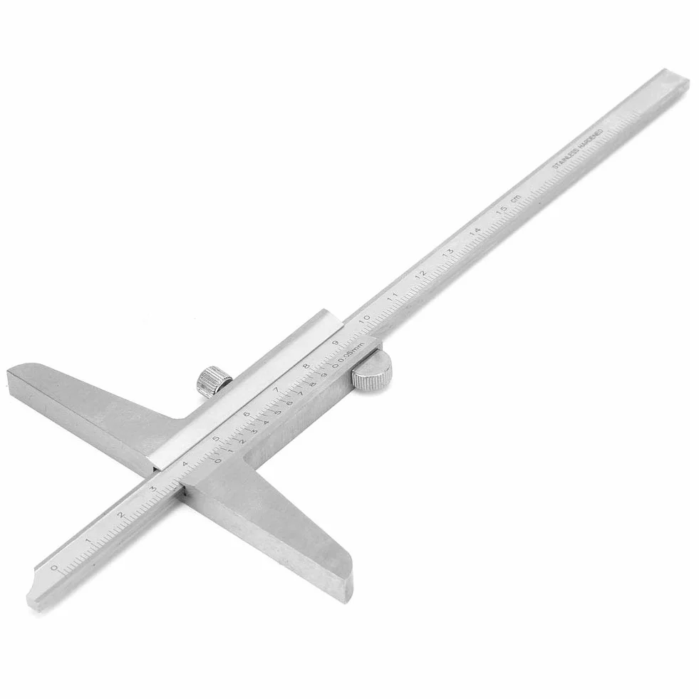 Calibro di Profondità in Acciaio Inossidabile 0-150 mm, Strumento di Misurazione di Precisione