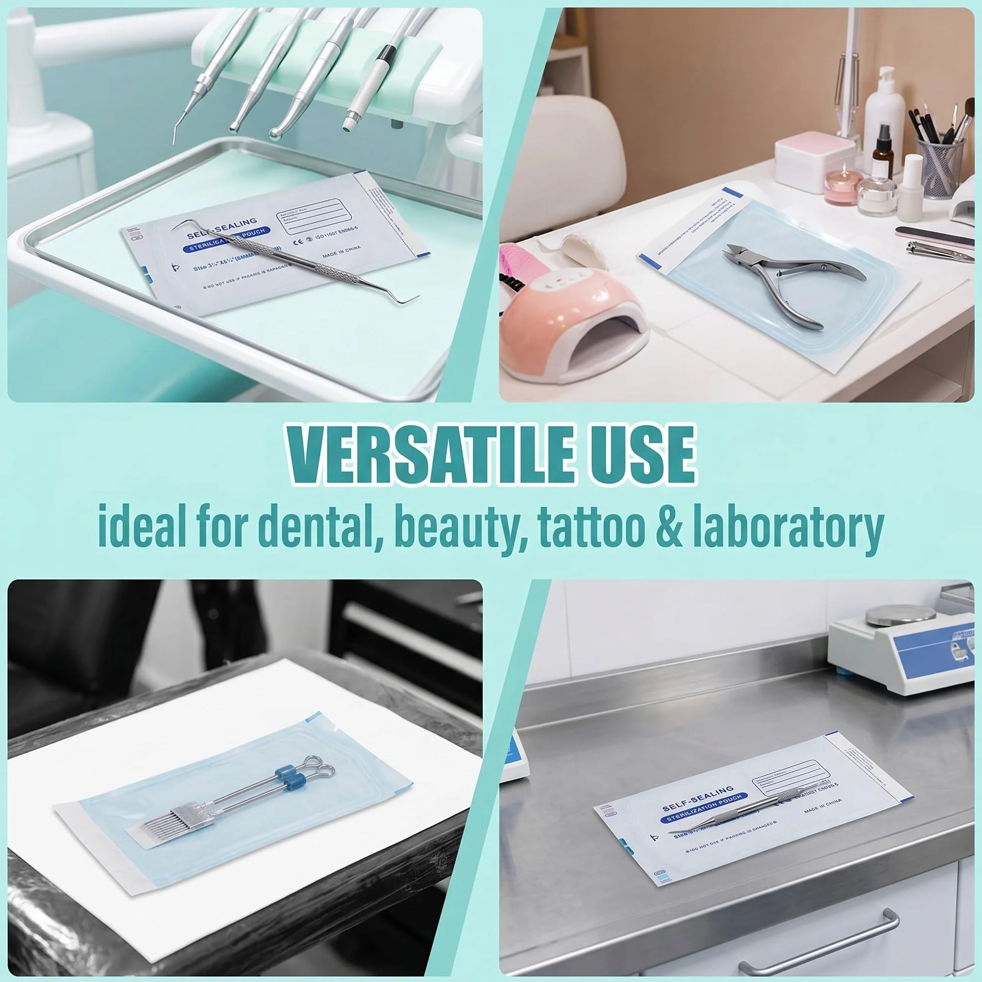 150 Pezzi Sacchetto Di Sterilizzazione, Buste Autosigillanti per Sterilizzazione, Buste Per Sterilizzazione, Per Strumenti Di Pulizia