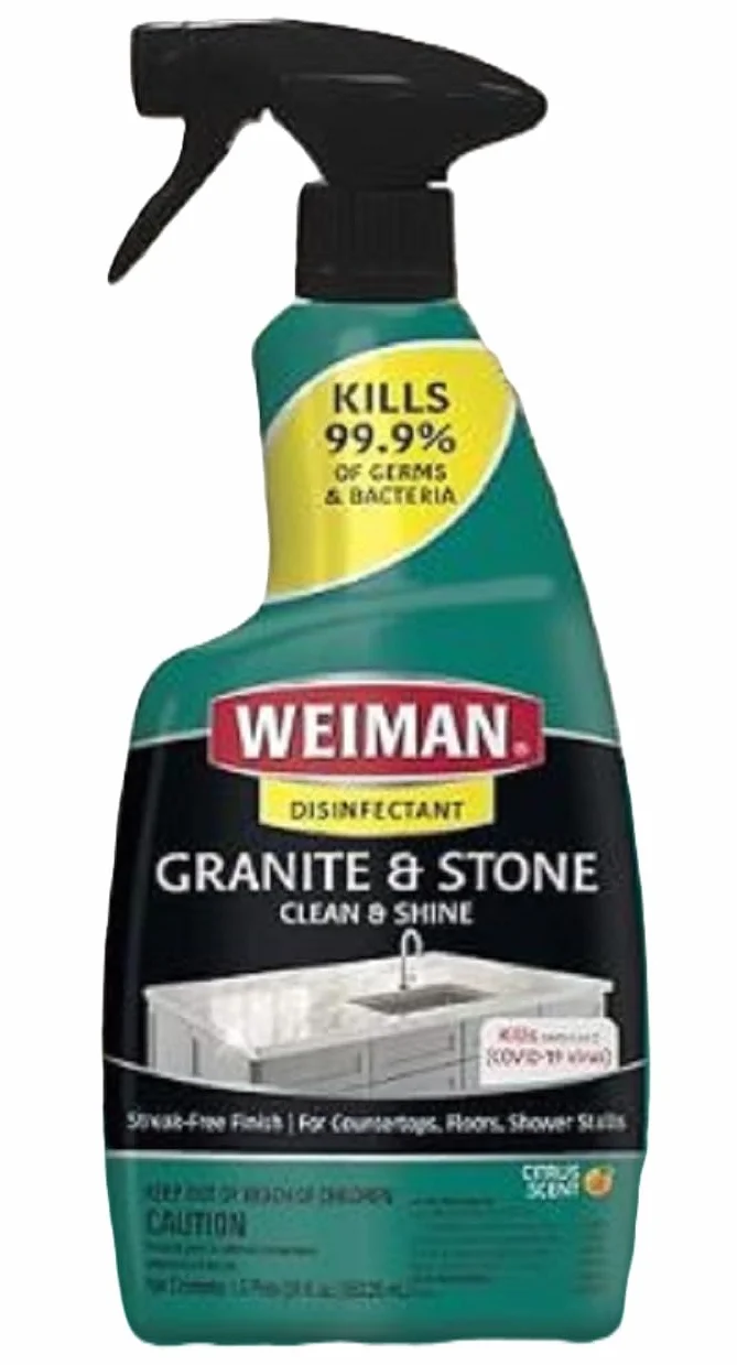Weiman Granite Cleaner & Polish – Uso Quotidiano, Striature Formula per Piano di Lavoro, Marmo, al Quarzo, Laminato e Piastrelle, White, Green, Red, 16 FL oz