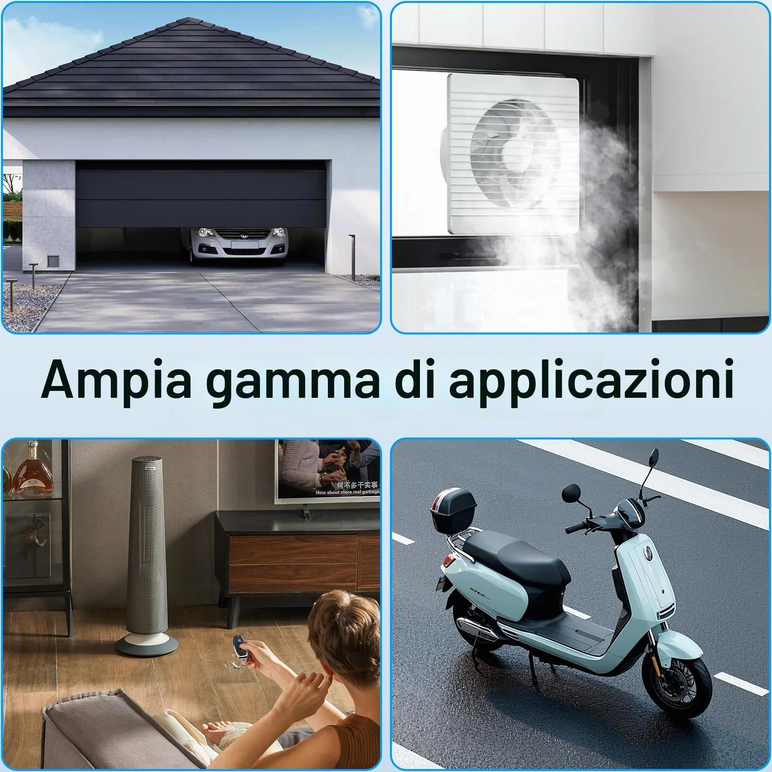 Interruttore con telecomando, interruttore wireless AC110v/220v/230v/240v, interruttore RF a relè 40A con portata lunga 300M piedi, per cancelli scorrevoli, luci e sistemi di allarme antifurto