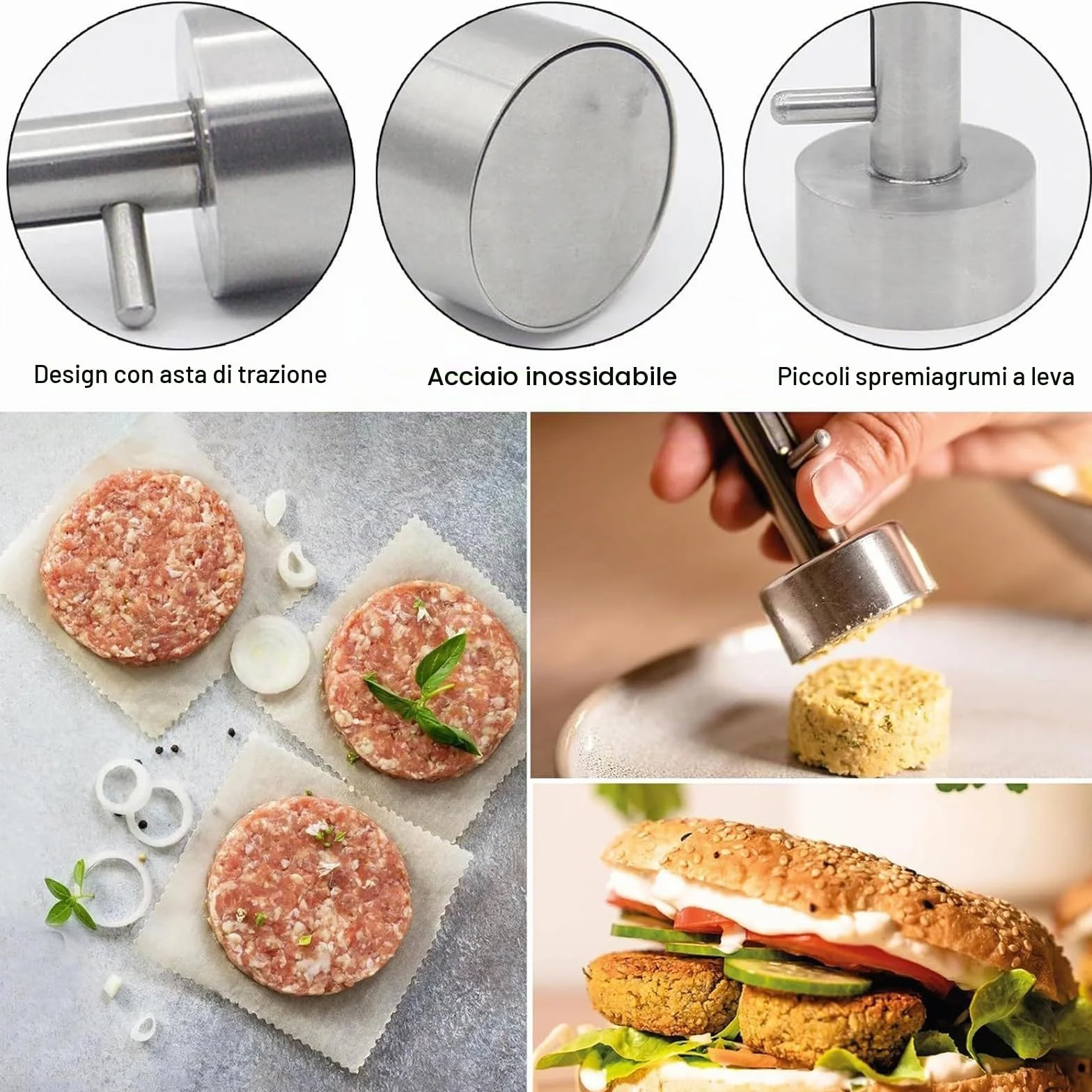 Falafel - Pala per polpette, in acciaio inox, antiaderente, per cucina, casa, ristorante