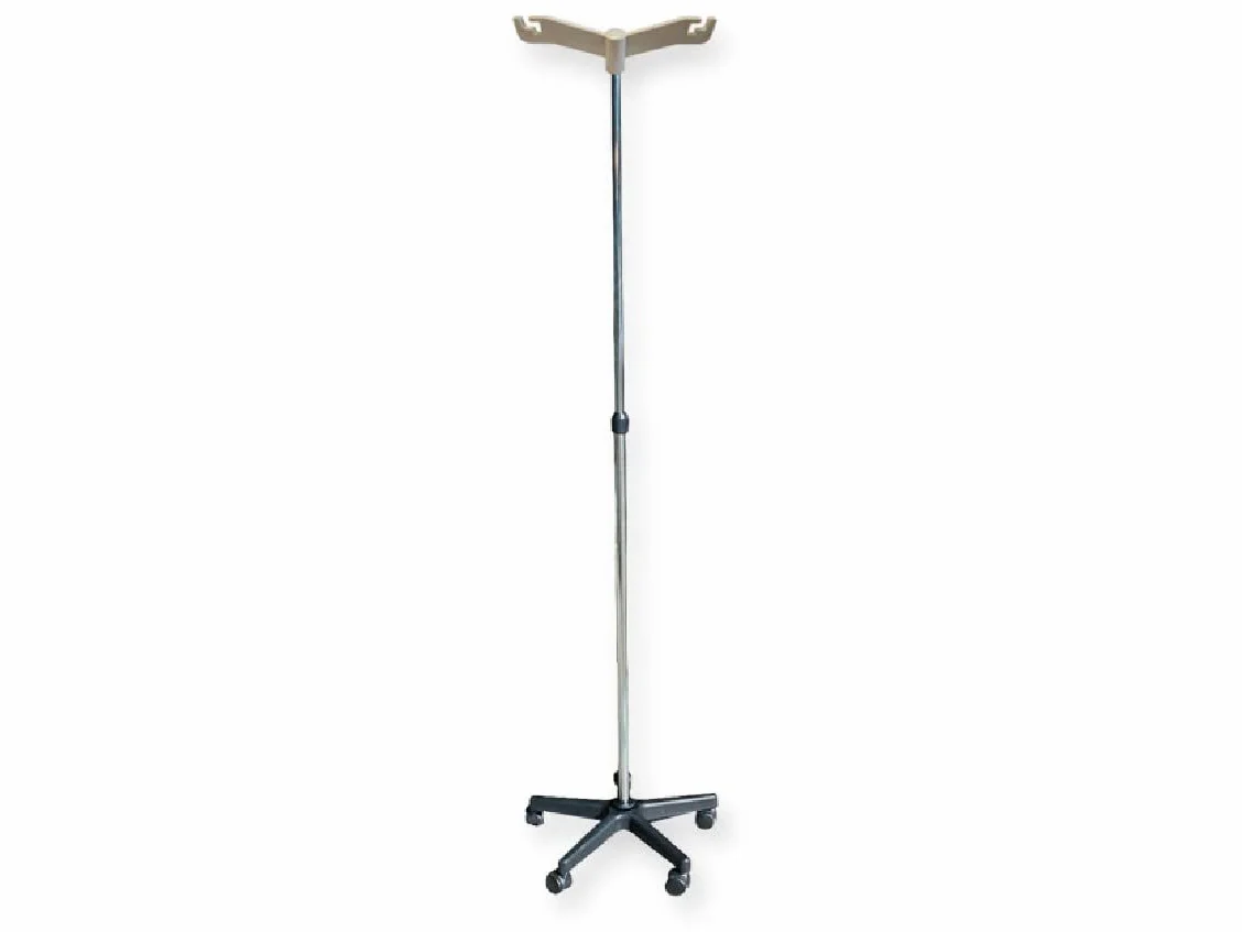 Gima 27843 Asta Portaflebo su Piantana a 5 Rotelle, 2 Ganci