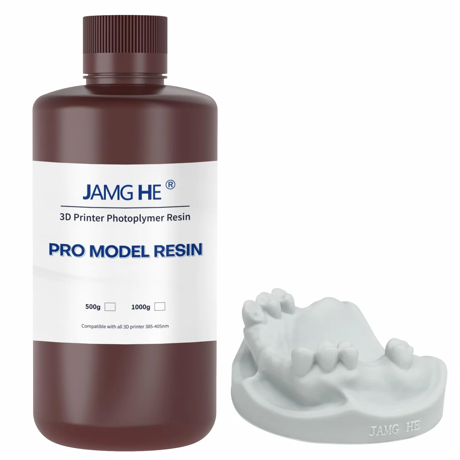 JAMG HE Resina per stampante 3D Dental Pro Model Water Washable Light Grey 500g