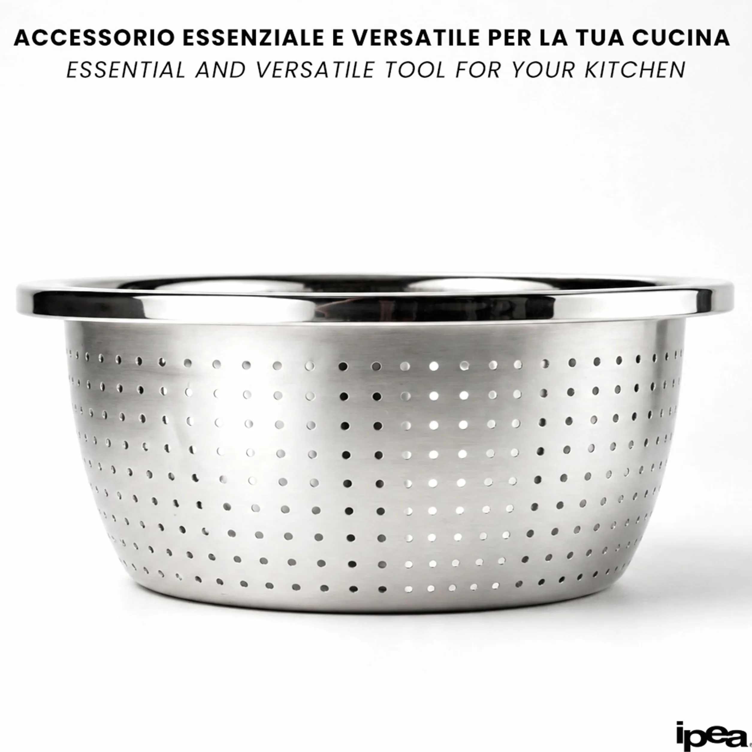 Scolapasta 24 cm Acciaio Inox Professionale - Colapasta per Pasta e Verdura - Lavastoviglie