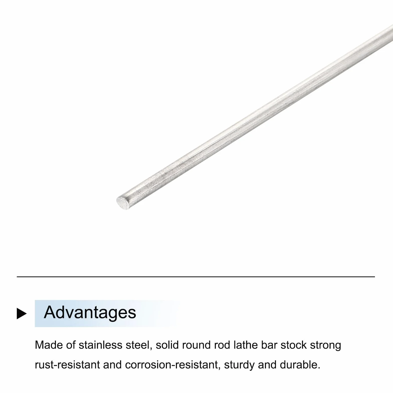 QUARKZMAN 6pz Asta Tonda in Acciaio Inossidabile 304, 1mm x 100mm per Modelli