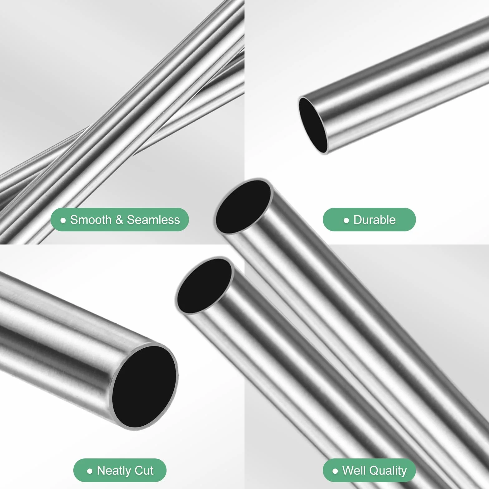 M METERXITY 2-Pz Tubo Acciaio Inossidabile 304 250mm, 5mm OD 0.2mm Spessore Parete Tubazione Acciaio Inossidabile Senza Saldatura per Costruzione, Tubo Dritto Metallo [5x0.01x10In]