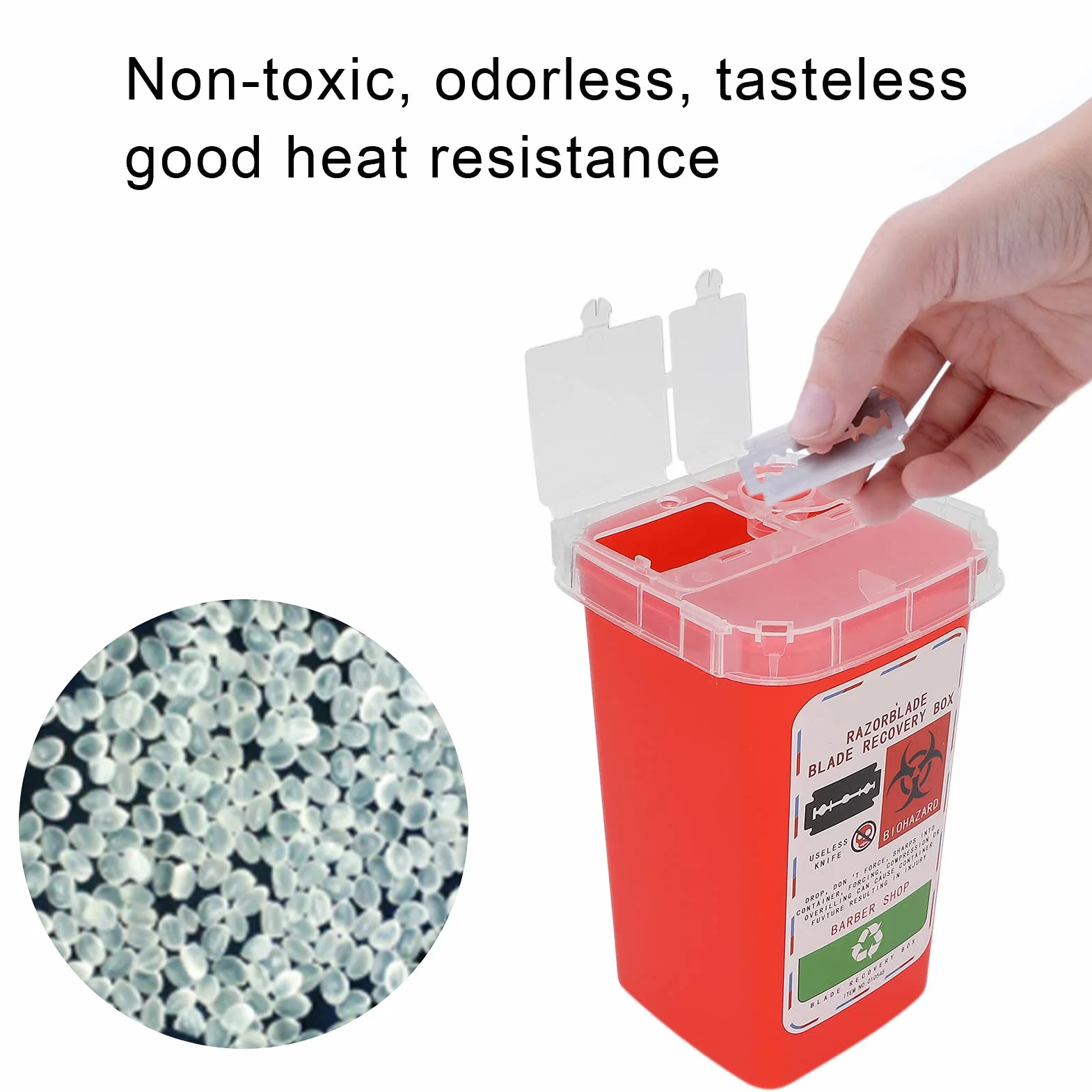 Contenitore per Lame in Plastica Resistente agli Agenti Chimici Rosso