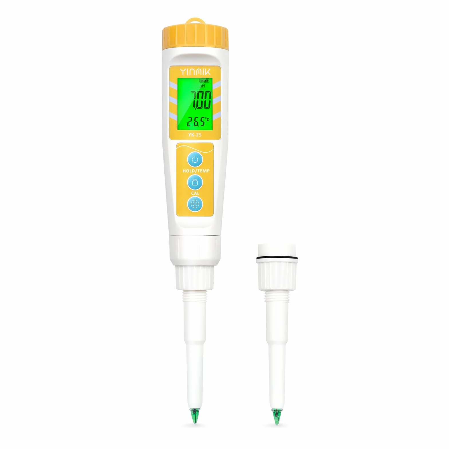 Misuratore pH per Alimenti con Sonda Sostituibile - Phmetro Lievito Madre Digitale per Carne, Impasti, Inscatolamento, Formaggio + Piaccametro per Alimenti - Yinmik Misuratore pH per Acqua e Terreni