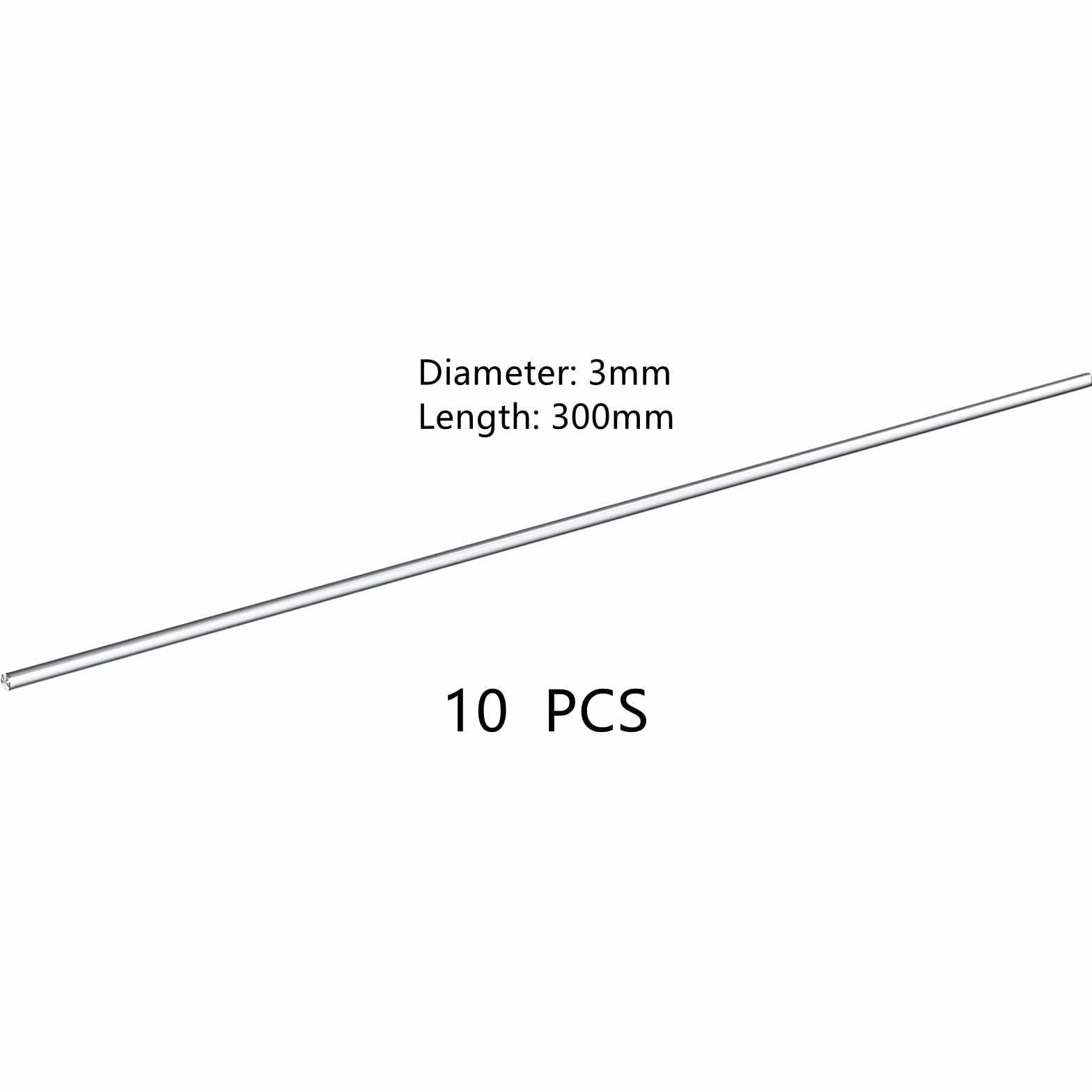 Aste di Acciaio INOX 30cm 3mm 10 Pezzi
