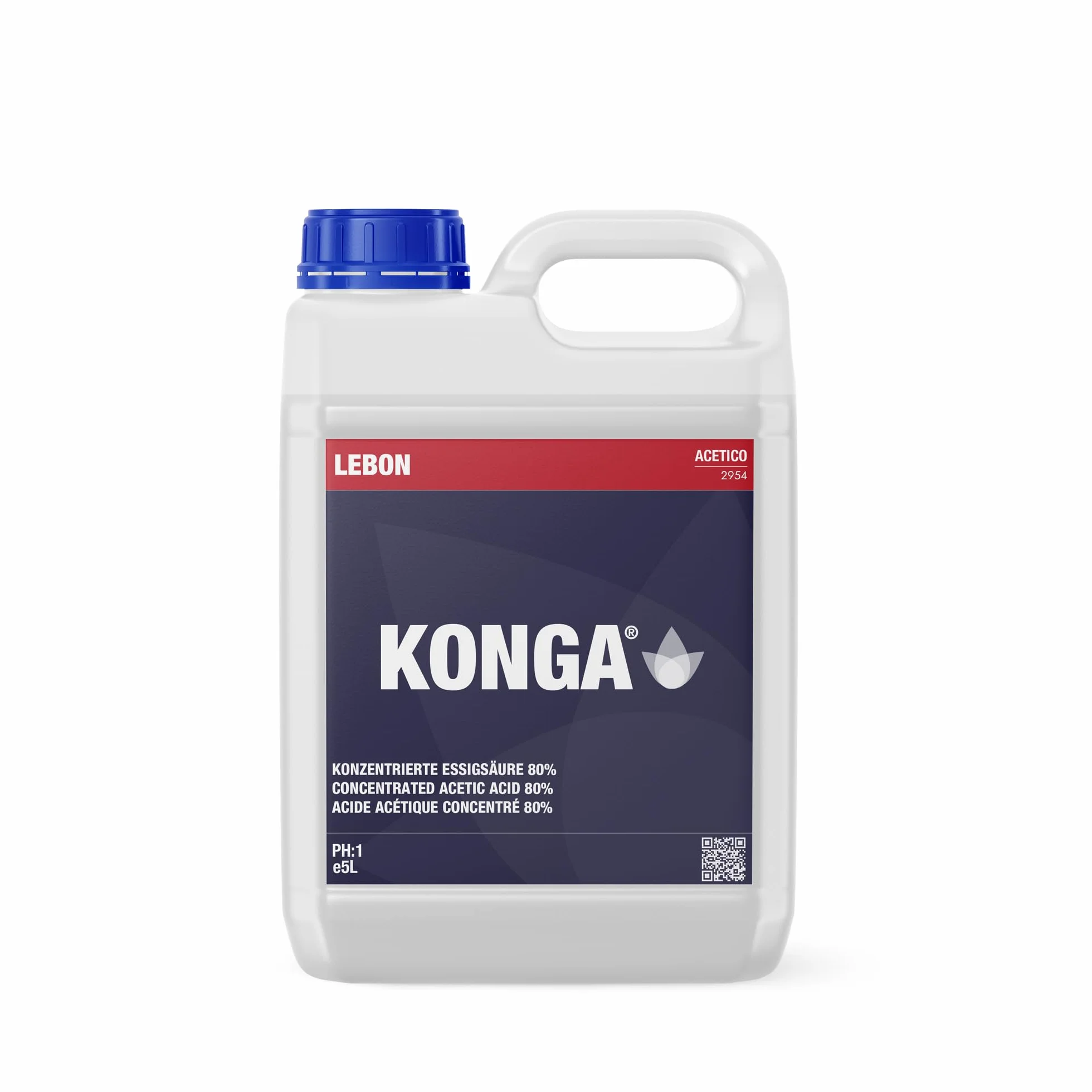 Konga Acido acetico di qualità industriale | decalcificante e detergente ad alta purezza | Rimuove forti depositi di calcare e minerali | Per apparecchiature commerciali, caldaie e impianti