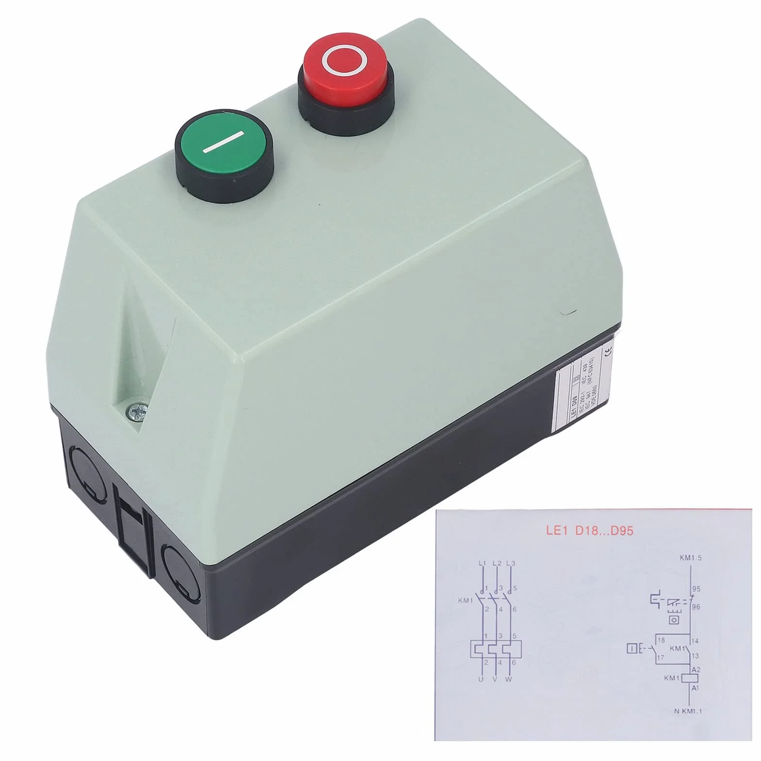 Avviatore Motore Elettrico Magnetico IP55, Monofase 220/230V Trifase 380/400V, Impermeabile, Interruttore di Controllo, ABS, 2.2KW-4KW, Protezione Sovraccarico