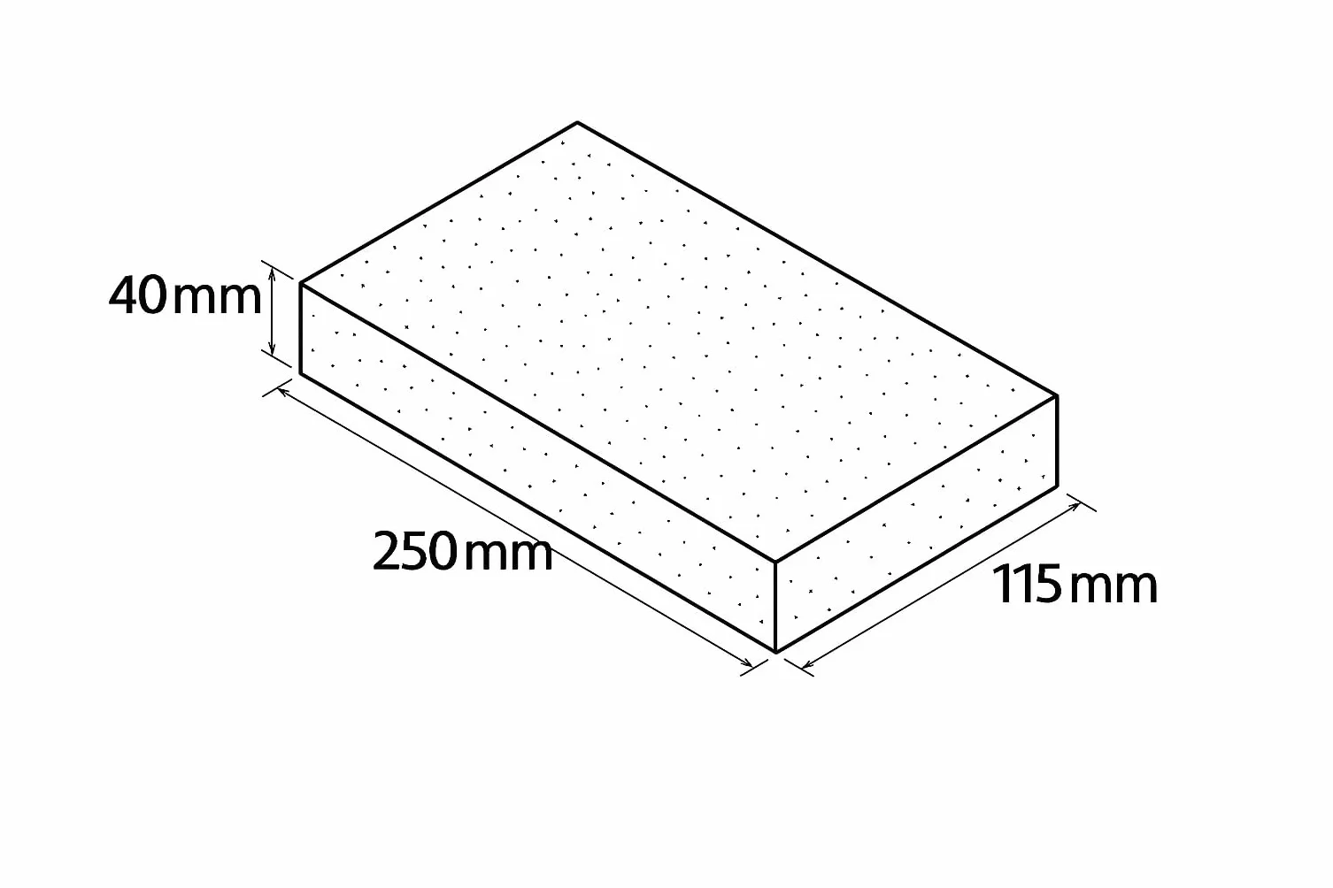 3231 Feltro per frattazzo con adesivo a strappo. Dimensioni 250x115 mm. Colore nero