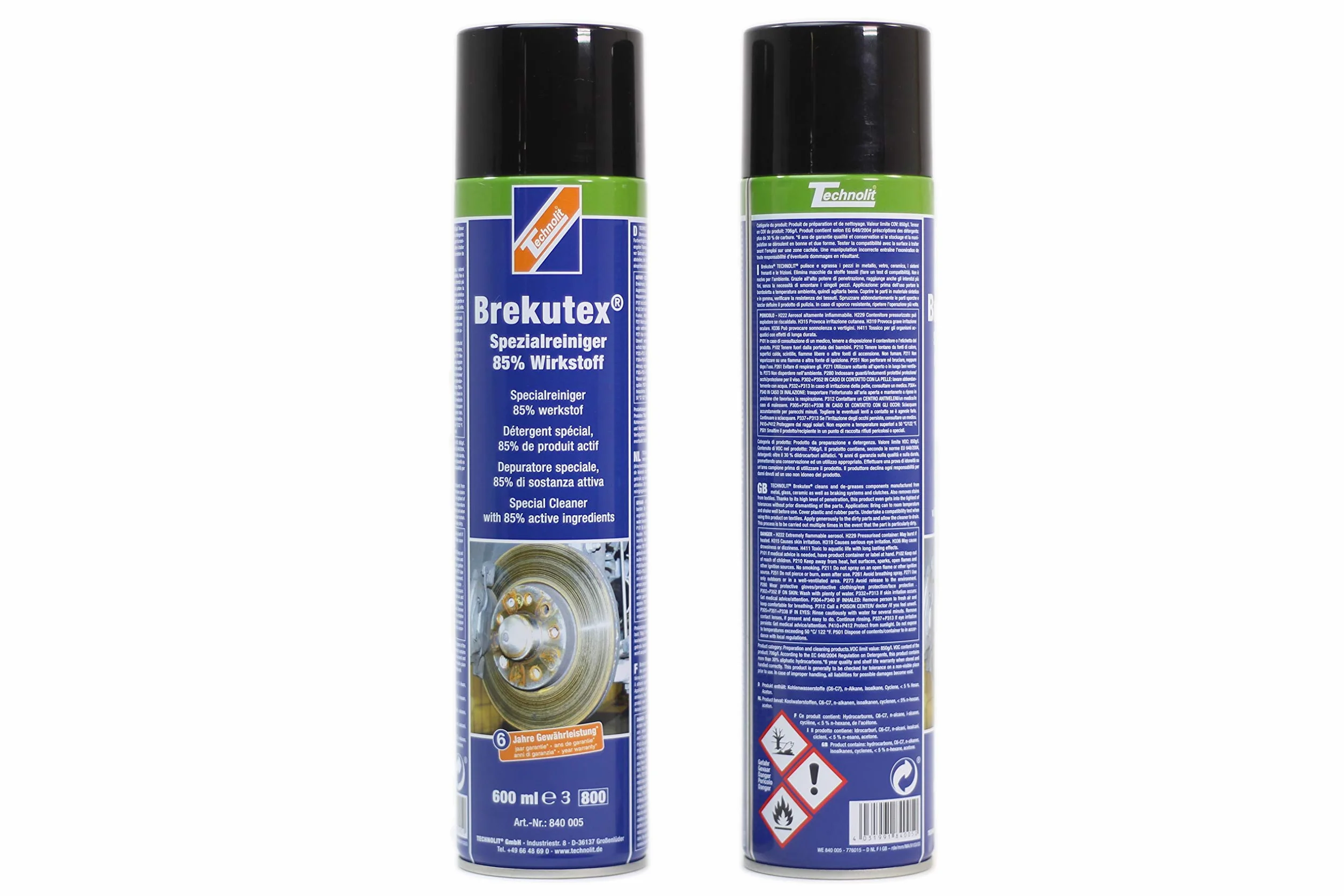 TECHNOLIT Brekutex Detergente speciale 600 ml – Detergente intensivo per metalli e vetri