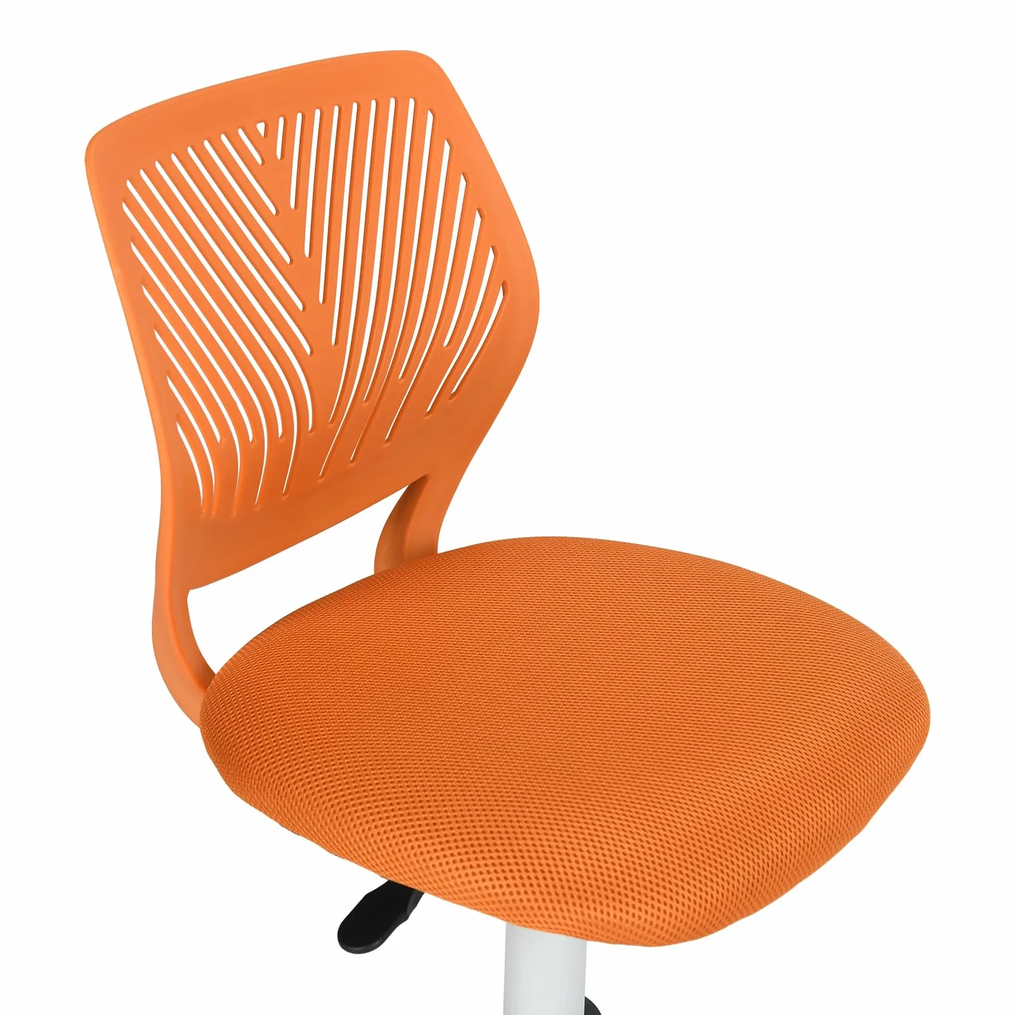 FurnitureR Sedia ergonomica compatta per scuola, schienale in rete traspirante, altezza regolabile, arancione