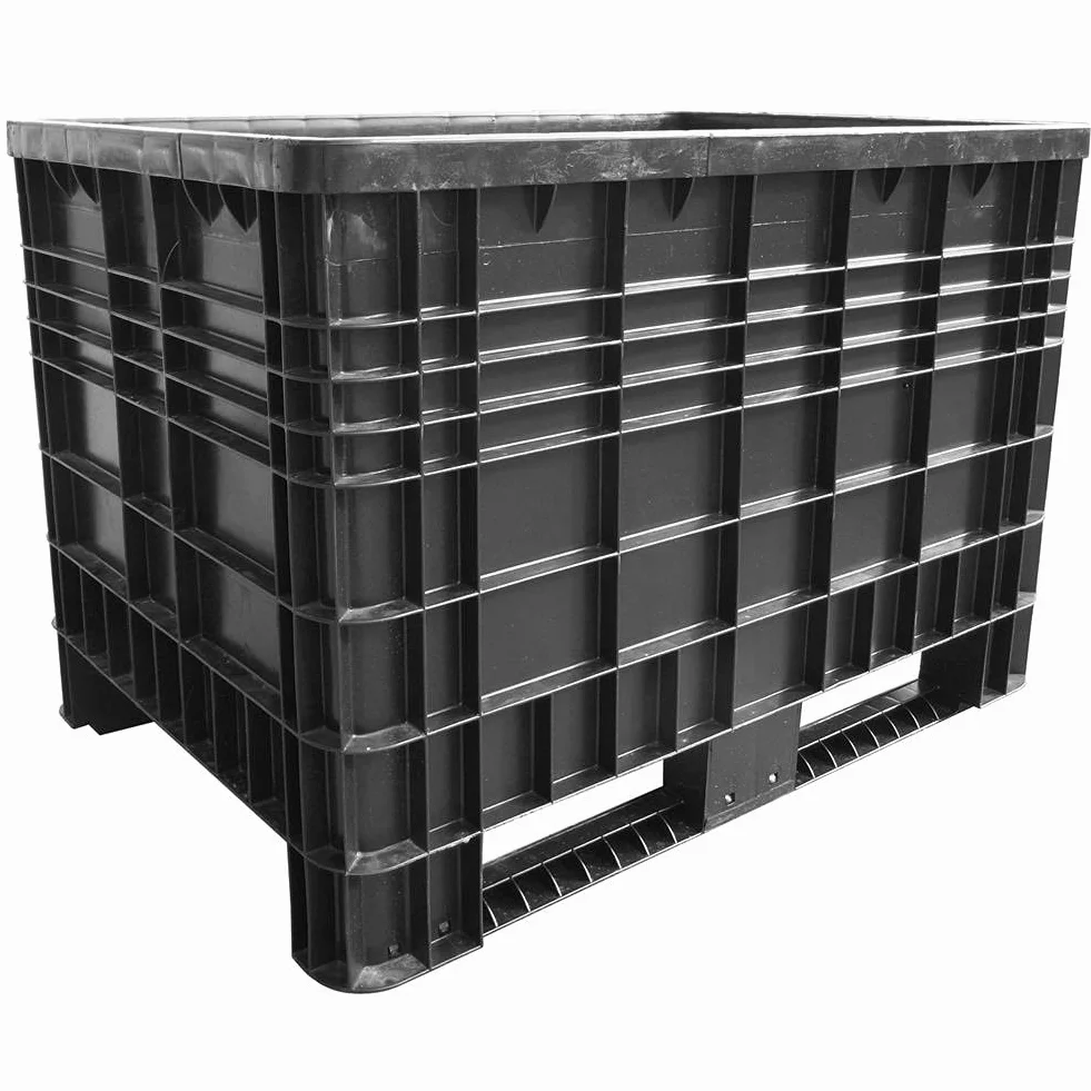 Cassa pallet in plastica (HDPE riciclato) 2 traverse, Mis. 1200 L x 800 P x 800 H mm, portata 250 Kg, volume 530 Lt