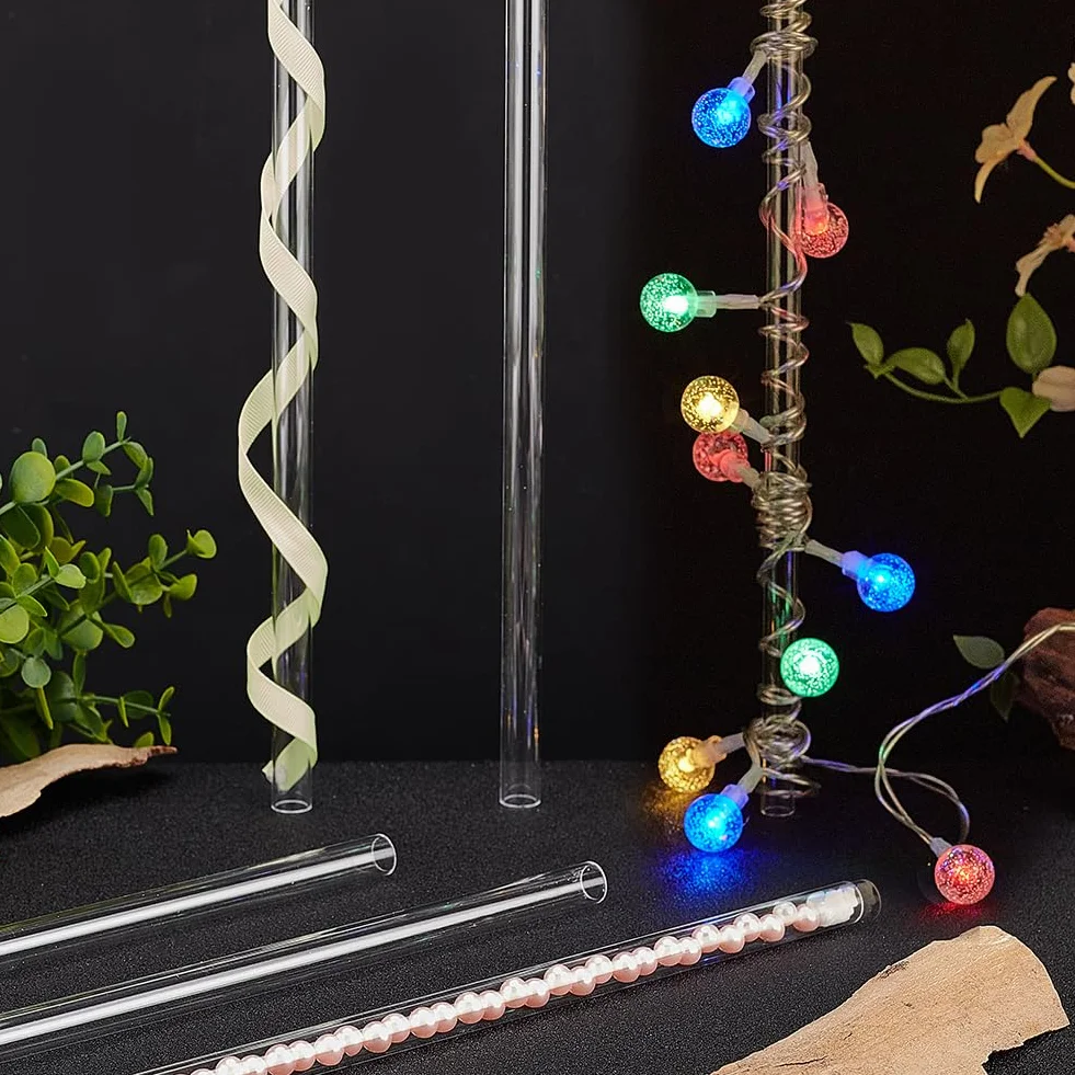 PH PandaHall Tubo Acrilico Rigido 35cm 12mm OD 10mm ID Trasparente per Illuminazione 6 pz