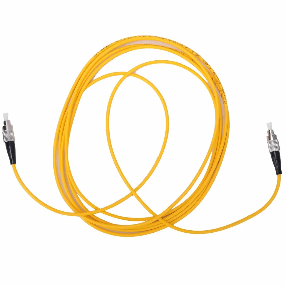 Garosa 2 pezzi Cavo Patch Fibra Ottica FC/UPC a FC/UPC, Singolo Modo, Cavo Jumper Giallo per Connessione Industriale, Cavi in Fibra per Rete LAN