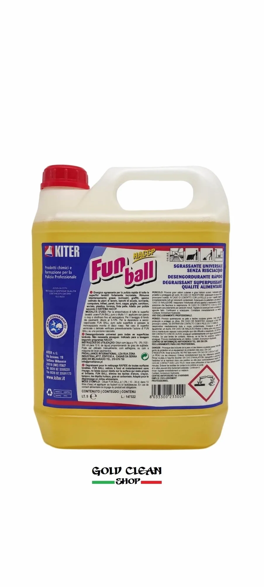 Kiter 20001.5L Fun Ball Sgrassante 5 Litri