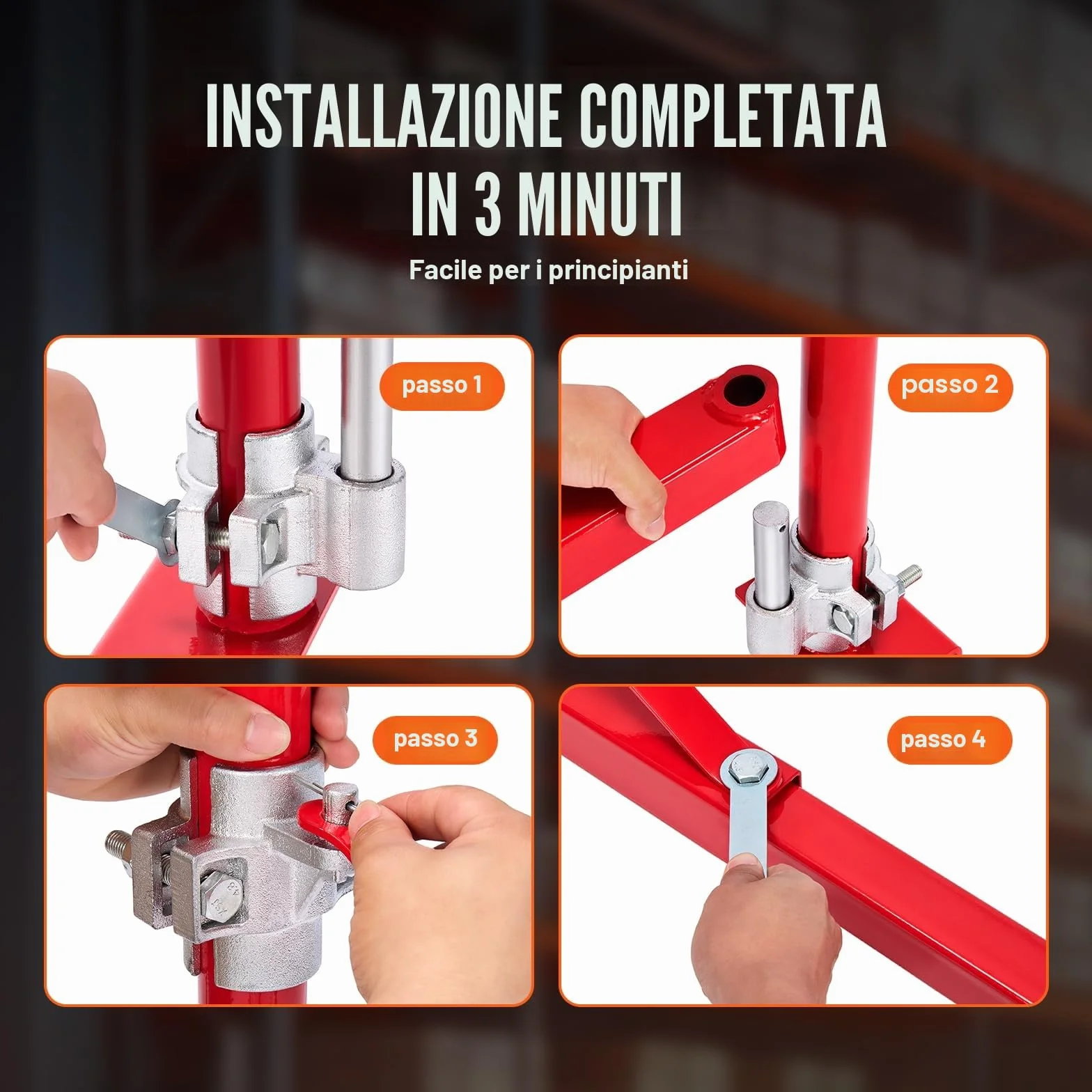 VEVOR Braccio Supporto per Paranco Elettrico, Capacità Carico 600 kg, Braccio di Supporto per Paranco Girevole con Asta, Telaio di Sollevamento in Acciaio a 180° per Officina, Garage