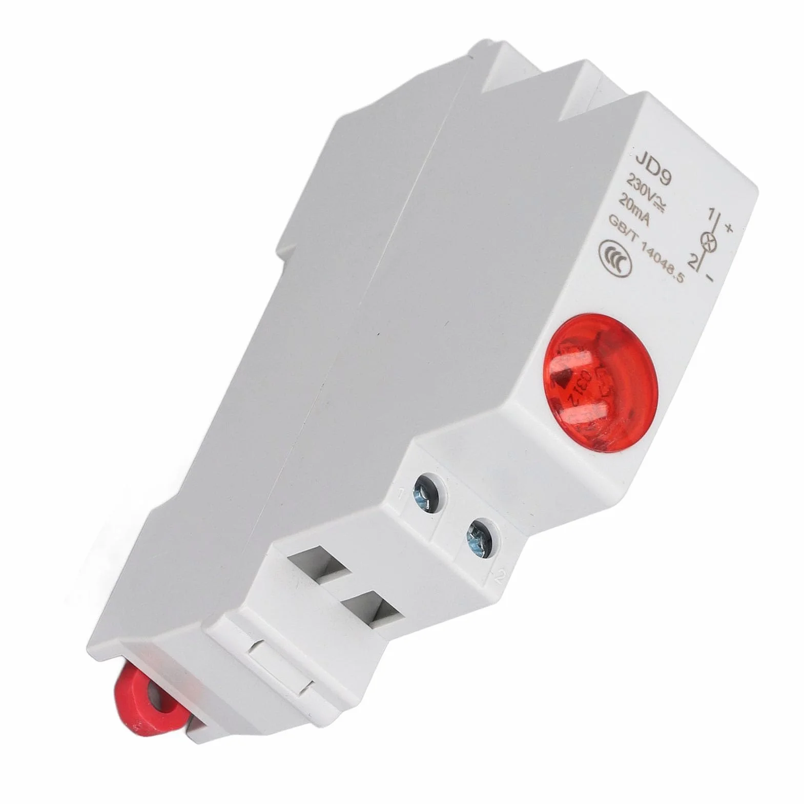 Indicatore Luminoso a LED su Guida DIN Lampada di Indicazione del Segnale del Circuito del Materiale PC Indicatore Luminoso Industriale per Scatola di Distribuzione (rosso)