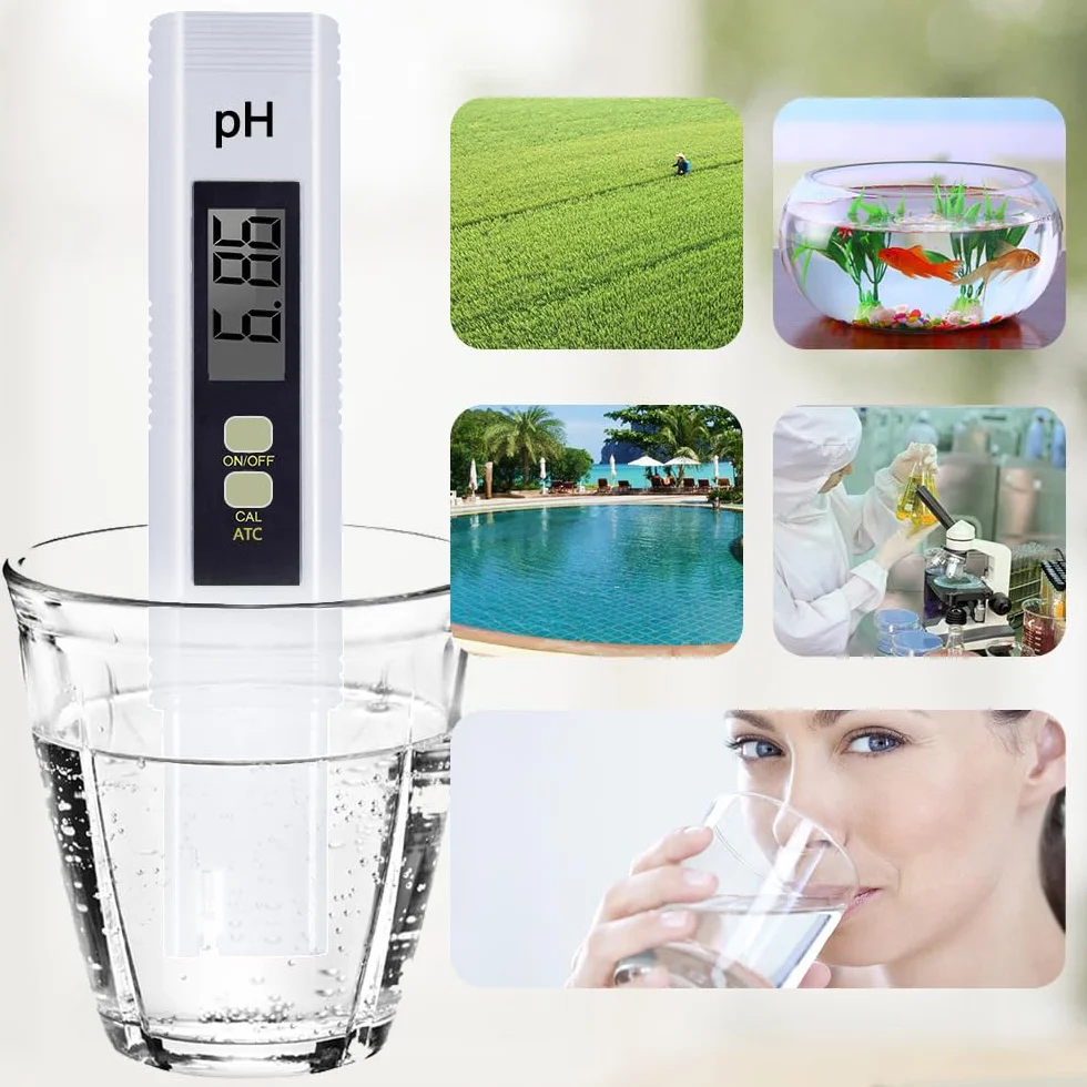 Misuratore ph Misuratore ph Piscina Intervallo di prova 0-14 PH, Misuratore digitale del PH dell'acqua per acqua, adatto per acquari, idroponica, piscine, test acqua potabile, ecc.
