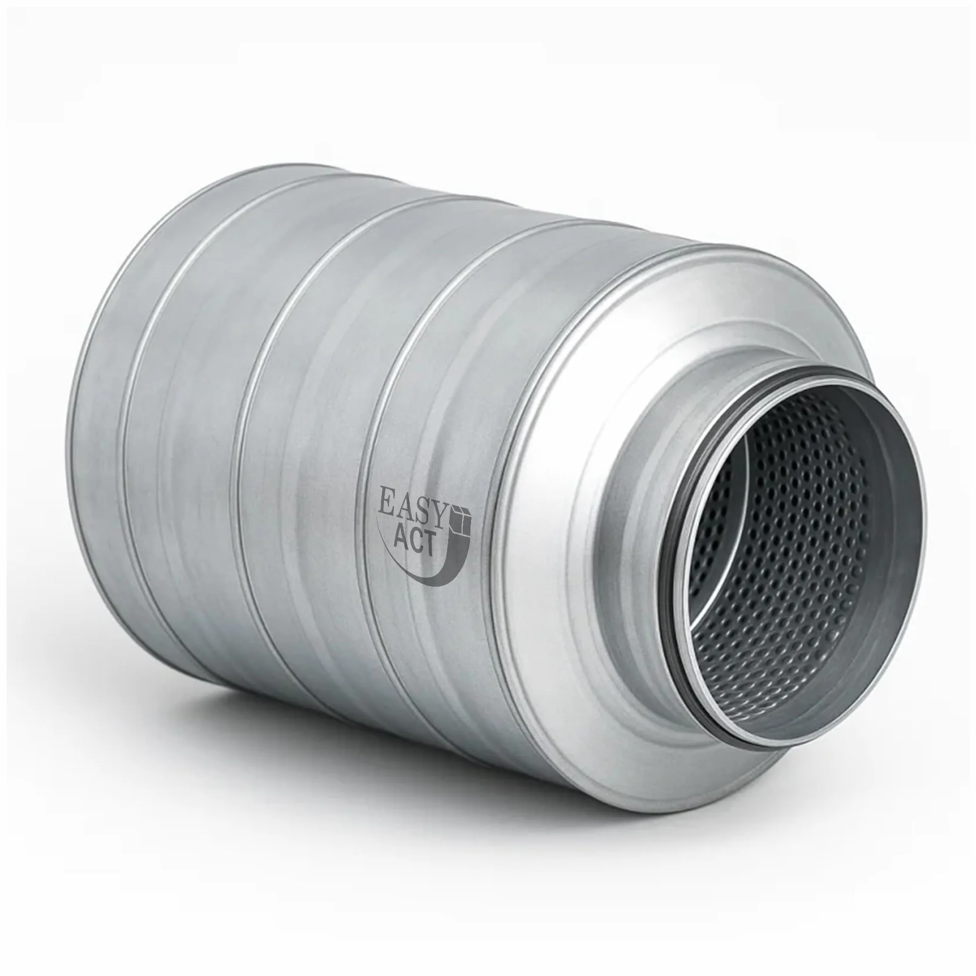 Easy Act Silenziatore Ø 80 mm, lunghezza 300 mm, efficiente silenziatore in acciaio zincato per la riduzione del rumore nei sistemi di ventilazione