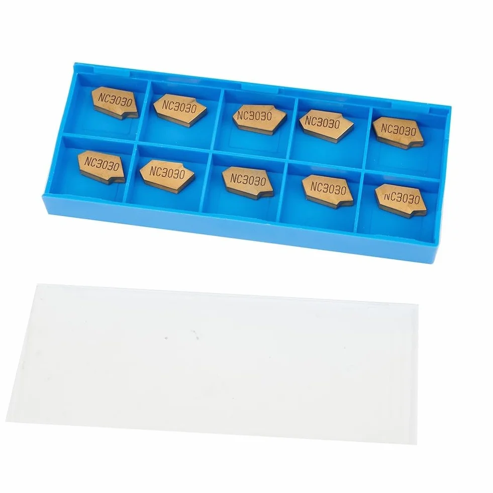 Inserti da taglio in carburo SP300 NC3020 GTN-3 3 mm per CNC scanalature YBC251 oro, 10 pezzi