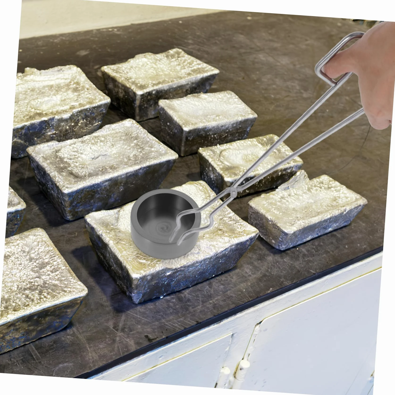 ULTECHNOVO Pinze Flessibilità in e Inossidabile Crogioli per Acciaio Argento Sicurezza per Laboratorio Chimico e Raffinazione Becher