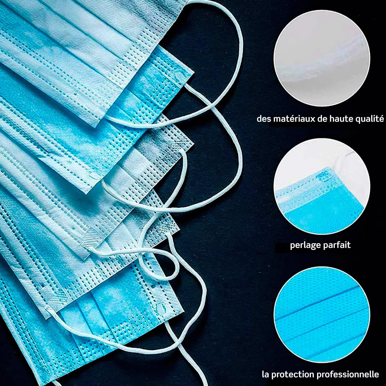 Mascherine Chirurgiche CE Tipo IIR BFE ≥ 98% 50 Pezzi Azzurro