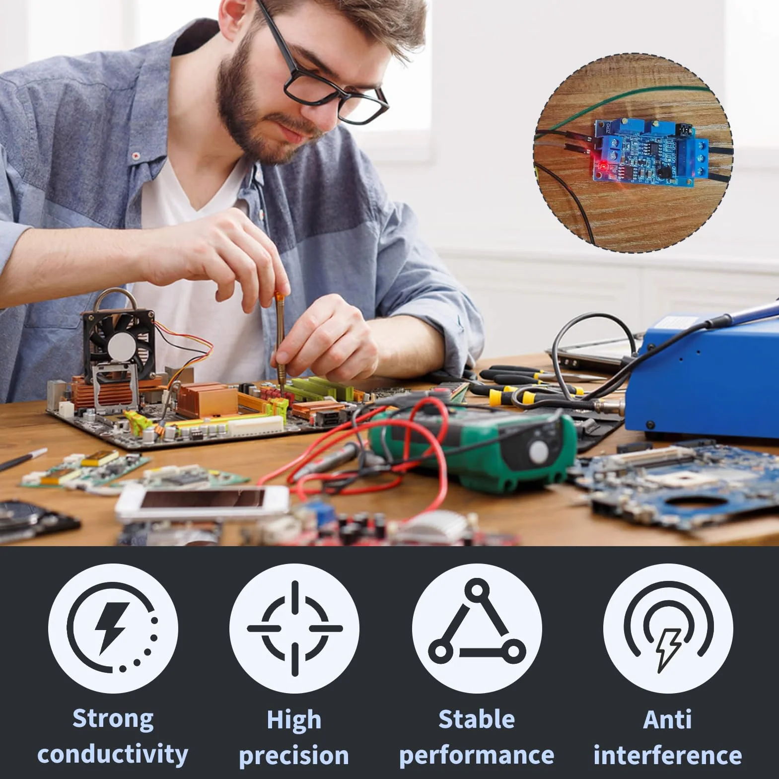 Modulo Convertitore Corrente a Tensione, Trasmettitore da 0/4-20 mA a 0-3.3v 5V 10V, Convertitore Industriale Segnale Analogico con Regolazione di Zero e Portata, Compatibile con PLC Sensori ADC