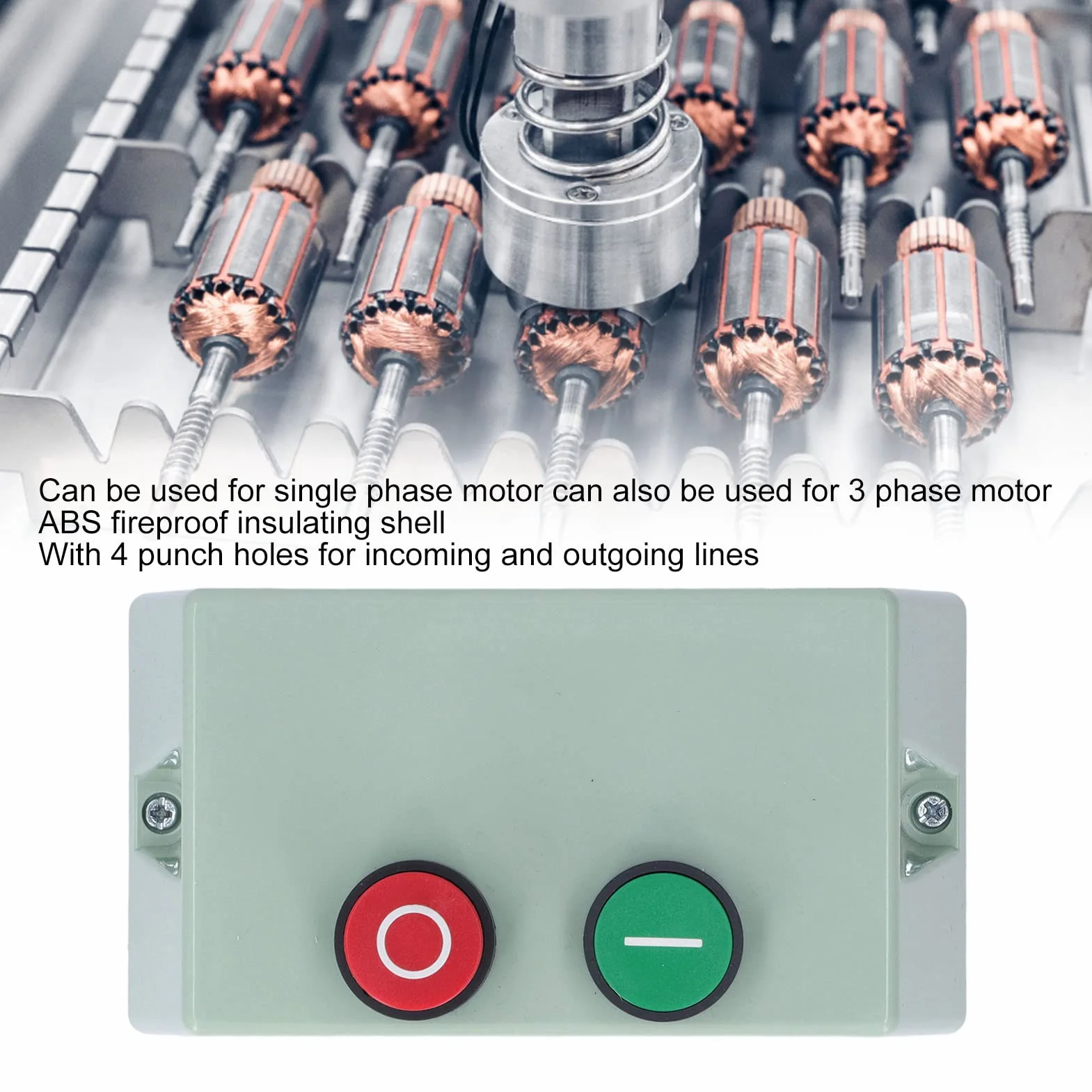 Avviamento Motore Magnetico Monofase, IP55 Scatola Interruttore Controllo Motore Elettrico 7-10A 220/230V 3HP, ABS, per Compressori Aria, Pompe Idrauliche, Motori Agricoli