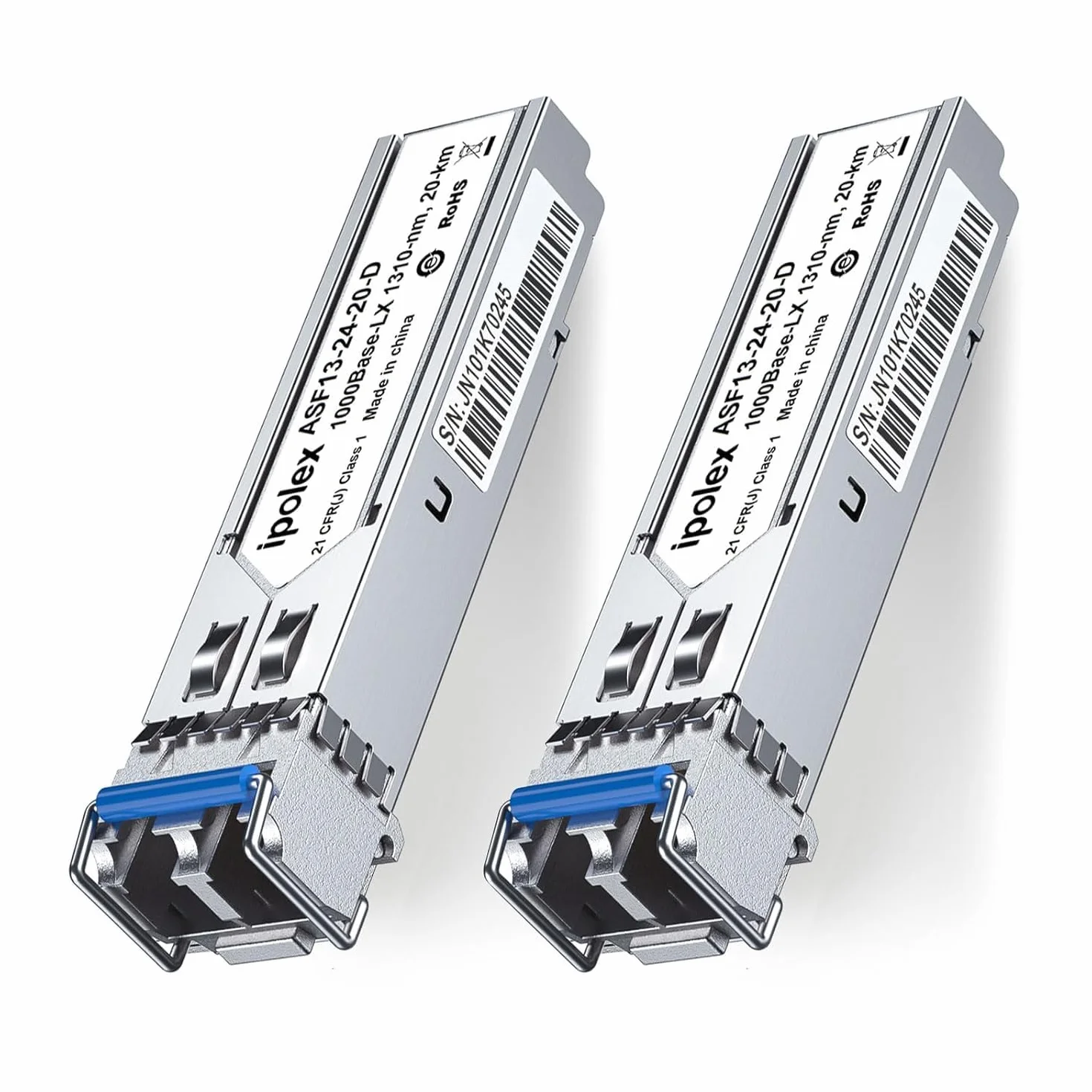 ipolex 1.25G SFP Transceiver 1000Base-LX 1310nm 20km Singlemode LC Mini-Gbic Modulo 2-Pack