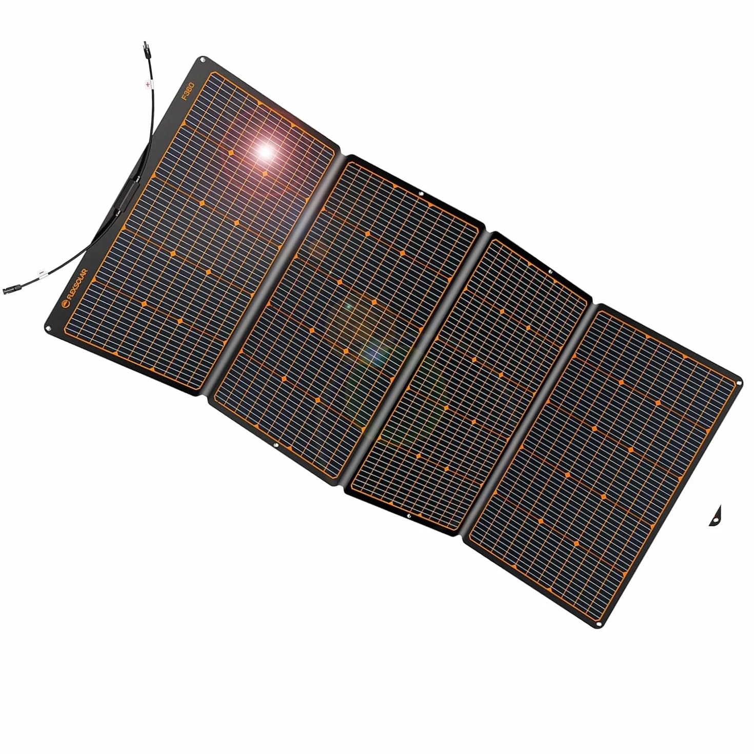 FlexSolar Pannello solare da 360 W, caricatore solare ad alta efficienza con supporto, IP68 impermeabile e resistente alla polvere, portatile, Thin, per risparmio energetico, risparmio energetico