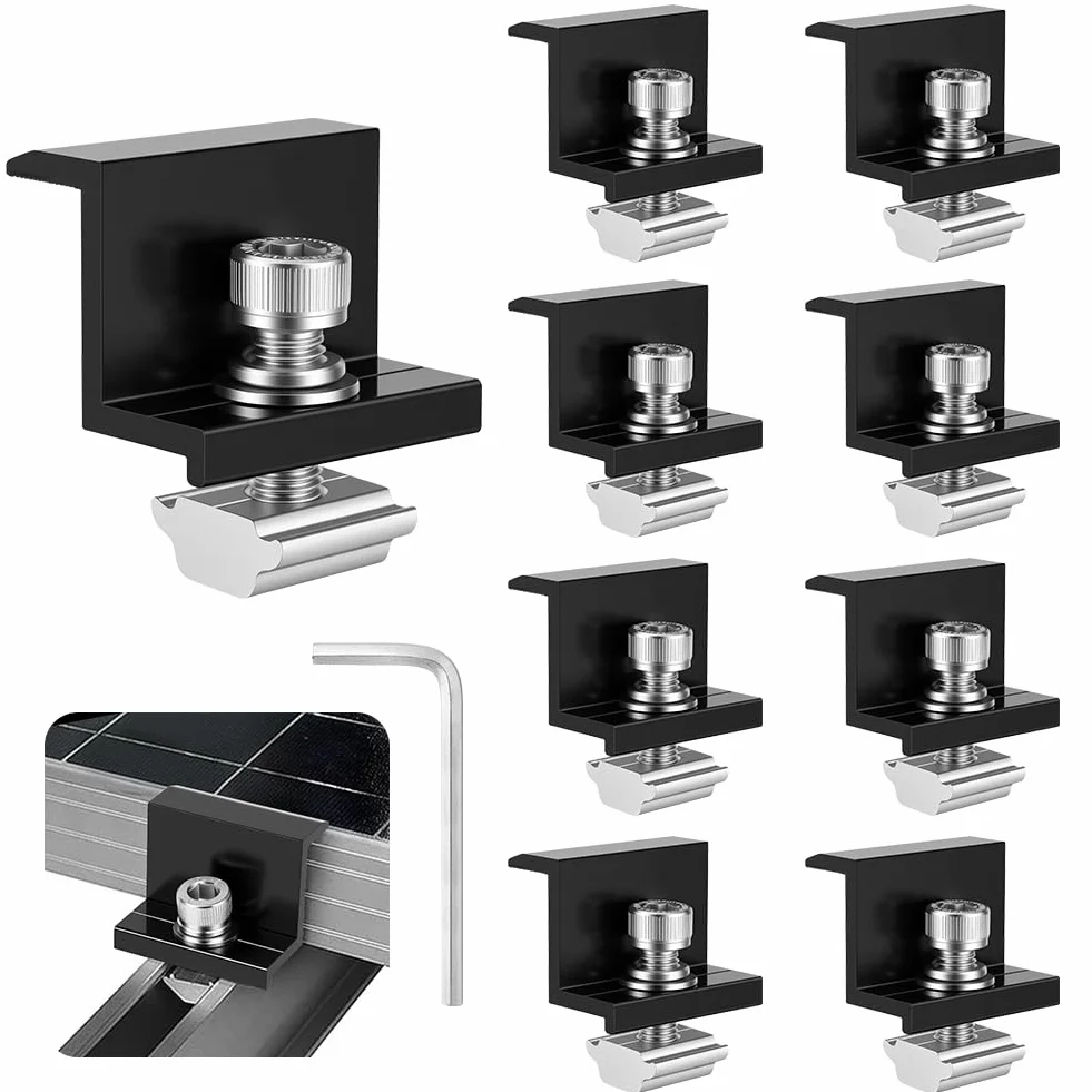 Kit Staffe Fotovoltaici 8 Pezzi per Montaggio su Tetto per Camper Barca Tetti