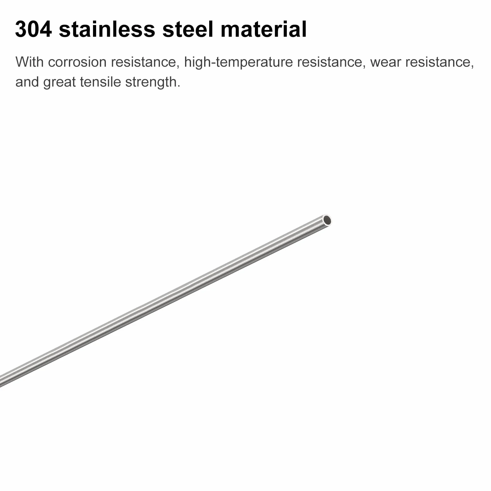 QUARKZMAN 304 Acciaio Inossidabile Tubo Rotondo, Tubo Capillare 0.7mm x 0.1mm x 300mm, 3 Pezzi