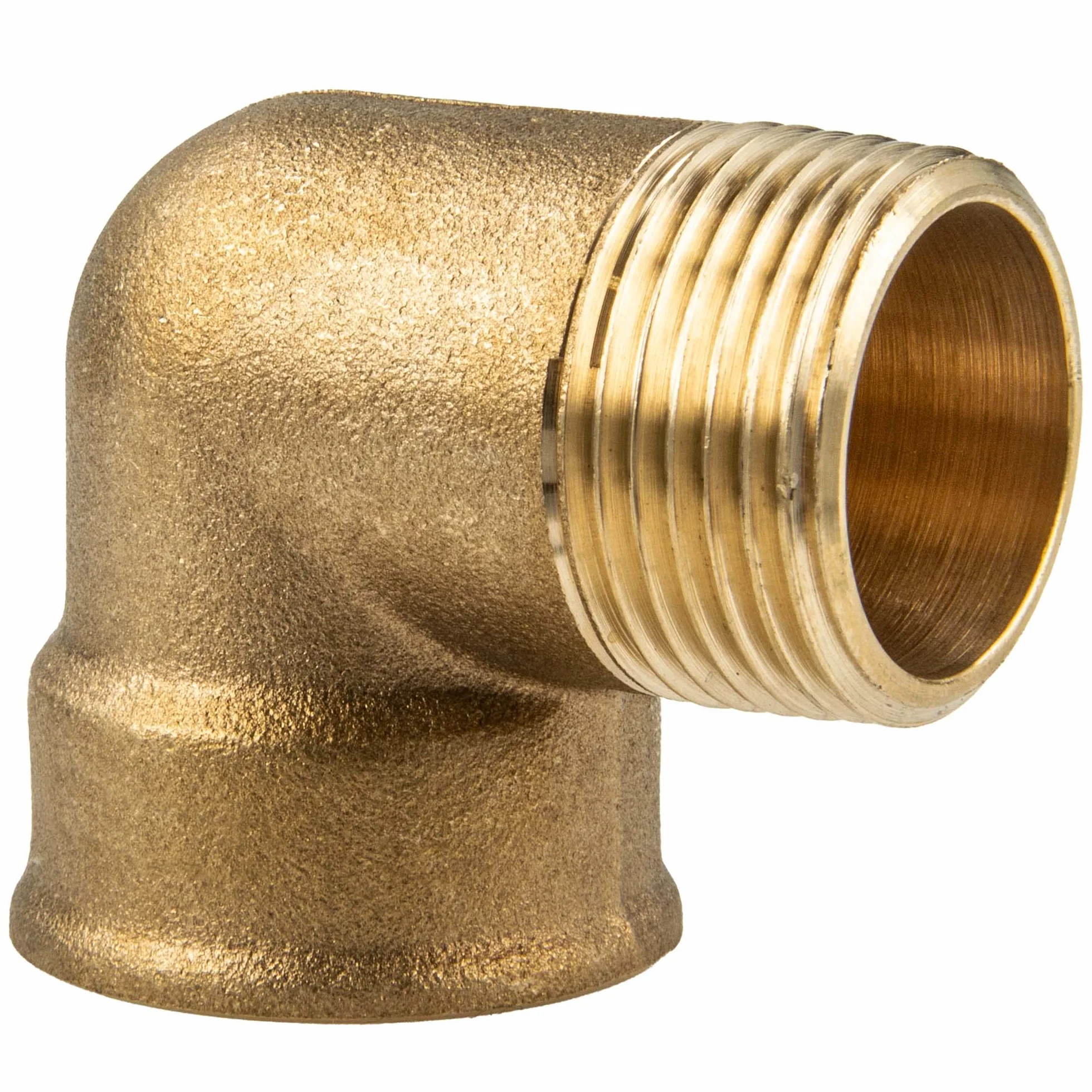 Tecuro Angolo in Ottone 90° Filettatura Interna x Esterna 3/4" Ottone Bianco CW617N Acqua Potabile