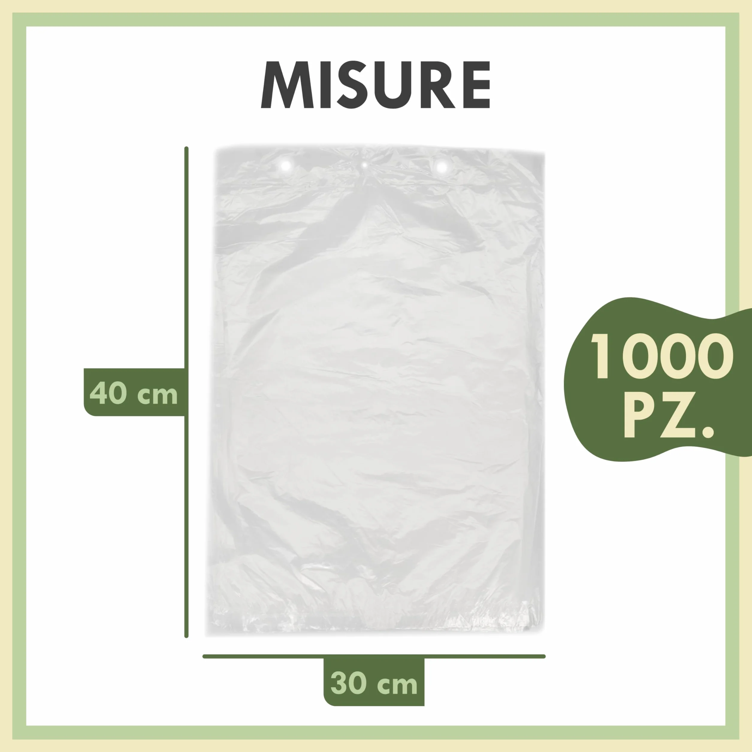 Zenic | Sacchetti Plastica Trasparenti Senza Manico In Blocco | 30 × 40 Cm | Per Frutta, Verdura, Carne E Pesce | Ideali Per Banchi Di Mercato, Conservazione Degli Alimenti E Adatti Al Congelamento