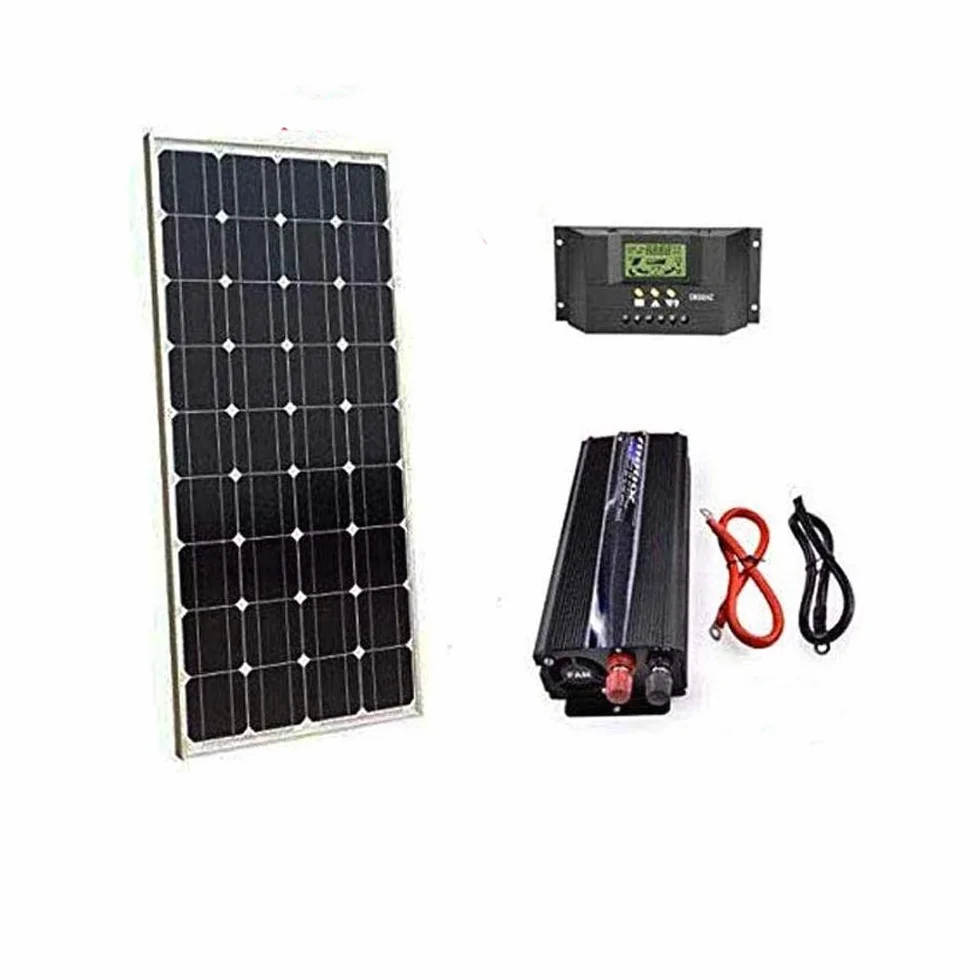 Kit Fotovoltaico 1 Kw Giornaliero Pwm Inverter 2000w Isola Solare Pannello 100 W
