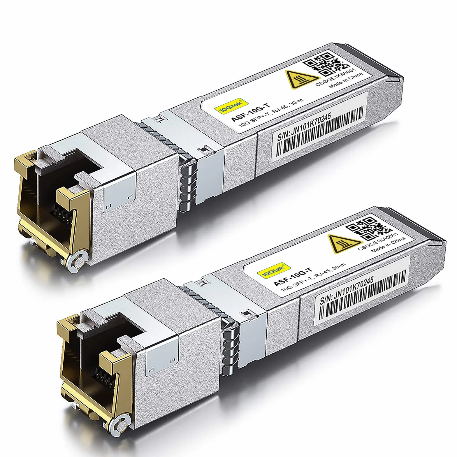 10Gtek 10Gb SFP+ RJ45 Modulo 10GBase-T Transceiver Compatibile Cisco SFP-10G-T-S Ubiquiti UniFi UF-RJ45-10G Mikrotik S+RJ10