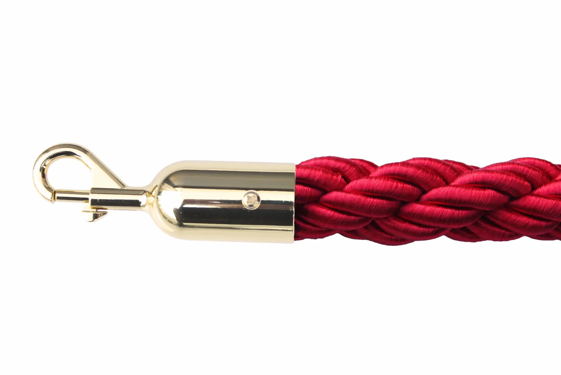 Corde di barriera con moschettoni 150 cm - Set da 2 - Corda intrecciata con ganci in acciaio inox per pali di guidaggio e zone VIP - Rosso/oro