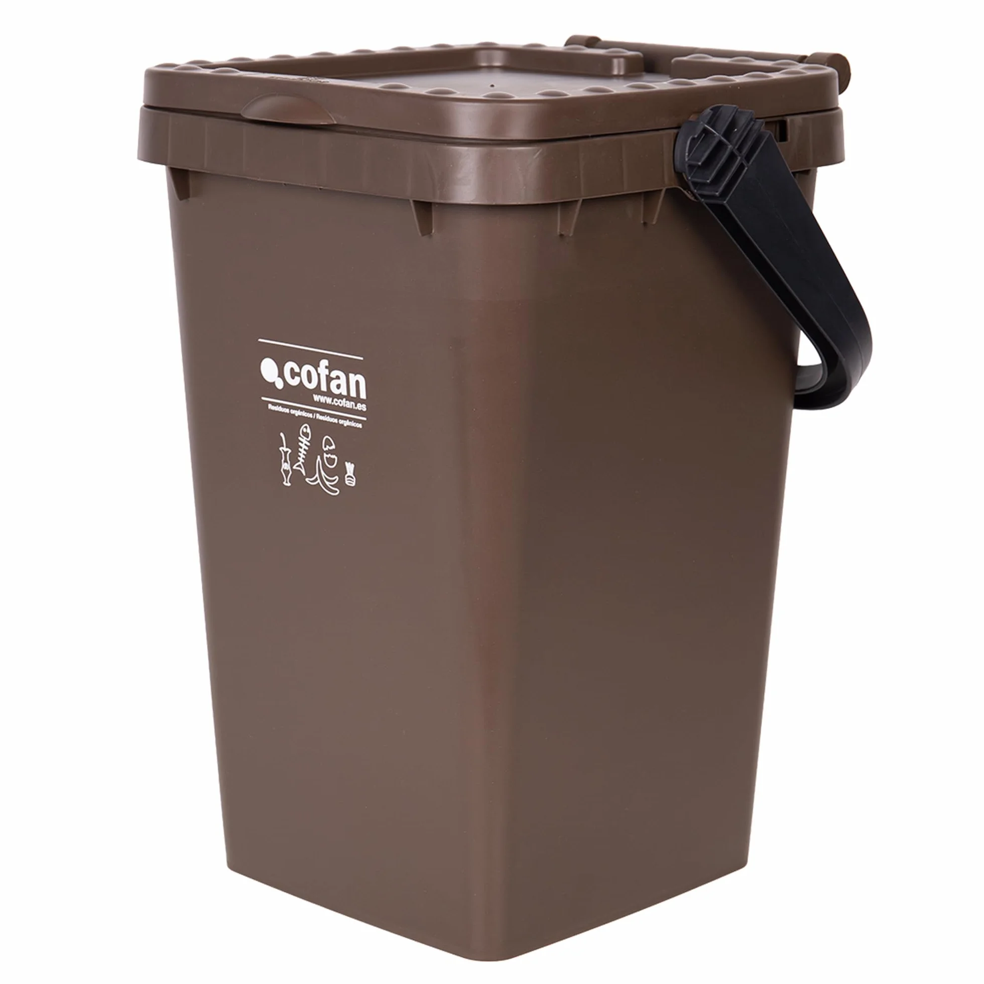 Cofan Contenitore marrone 25L per rifiuti organici Modello Ravioli