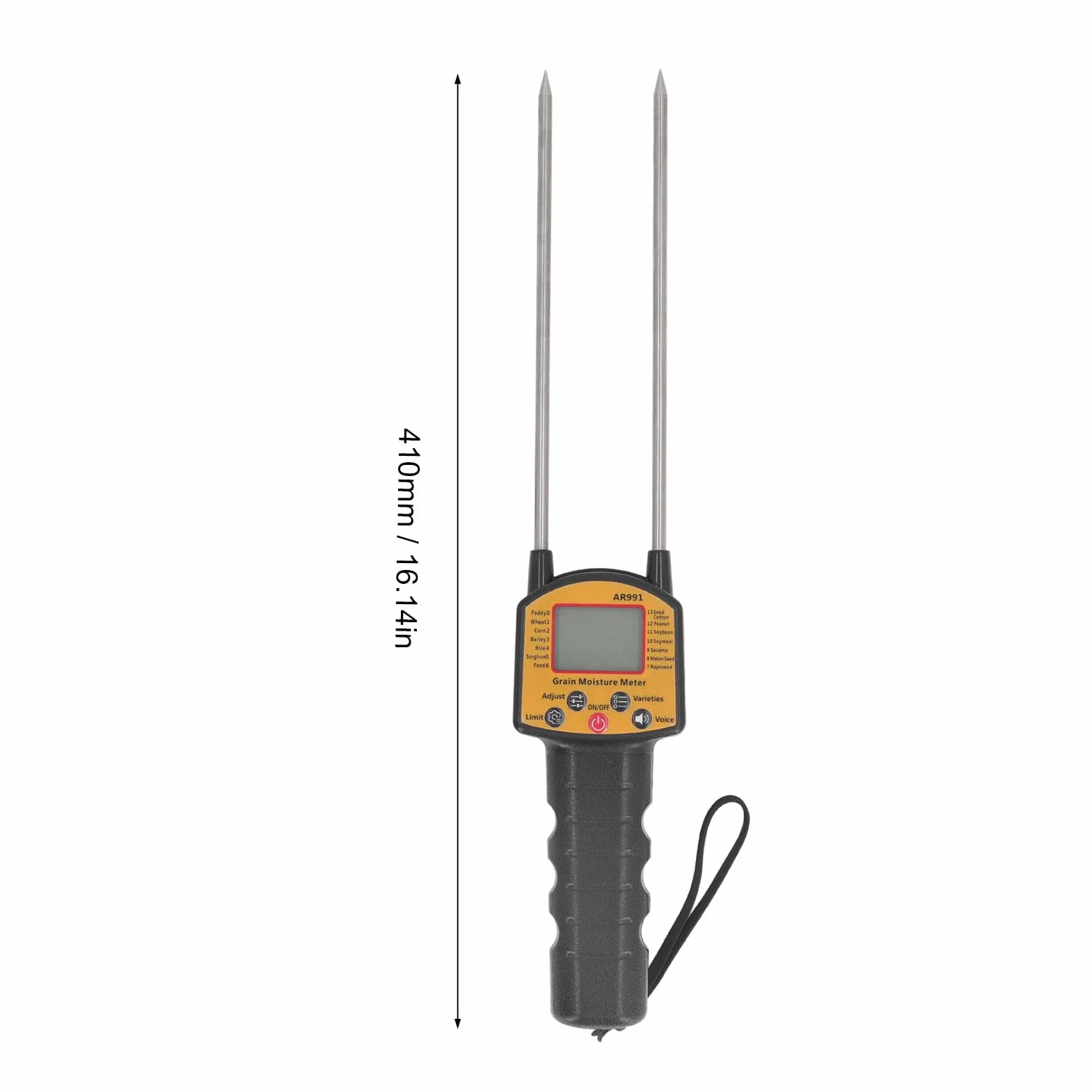 Ejoyous Misuratore di umidità del Fieno Tester Portatile Digitale con Sonda a Doppia Asta Display LCD Avviso Vocale