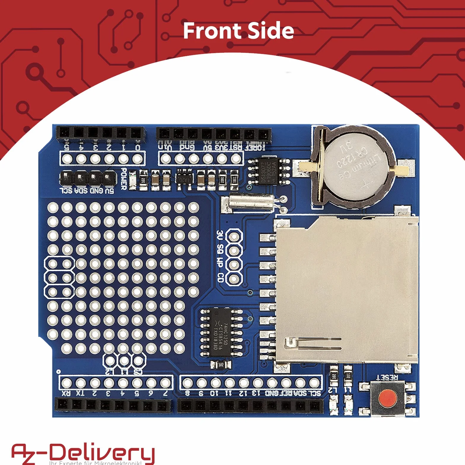 AZDelivery Modulo Data Logger Logging Shield Data Recorder compatibile con Arduino