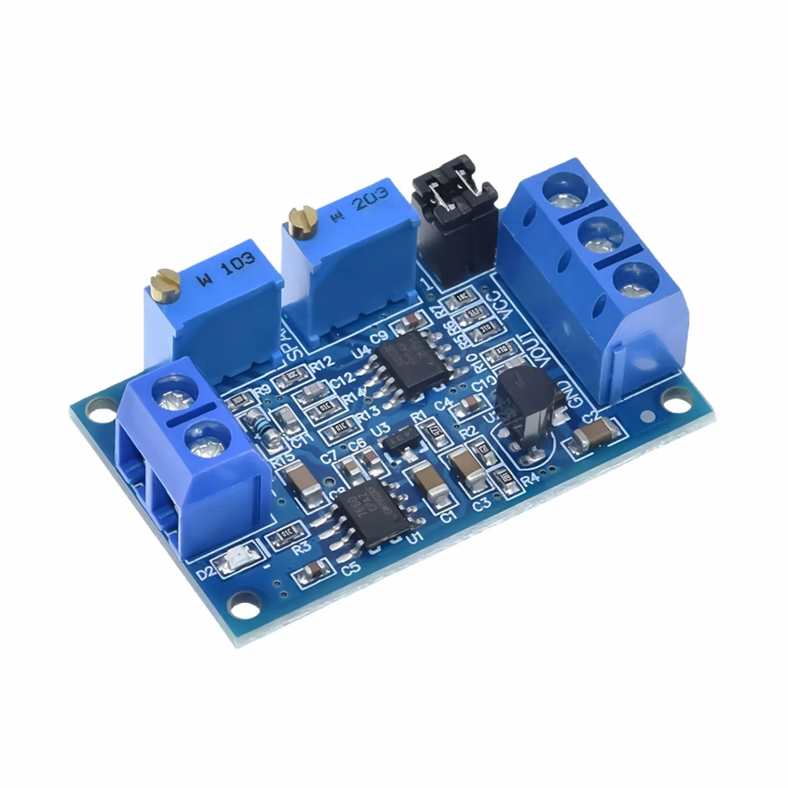 Modulo Convertitore Corrente a Tensione, Trasmettitore da 0/4-20 mA a 0-3.3v 5V 10V, Convertitore Industriale Segnale Analogico con Regolazione di Zero e Portata, Compatibile con PLC Sensori ADC
