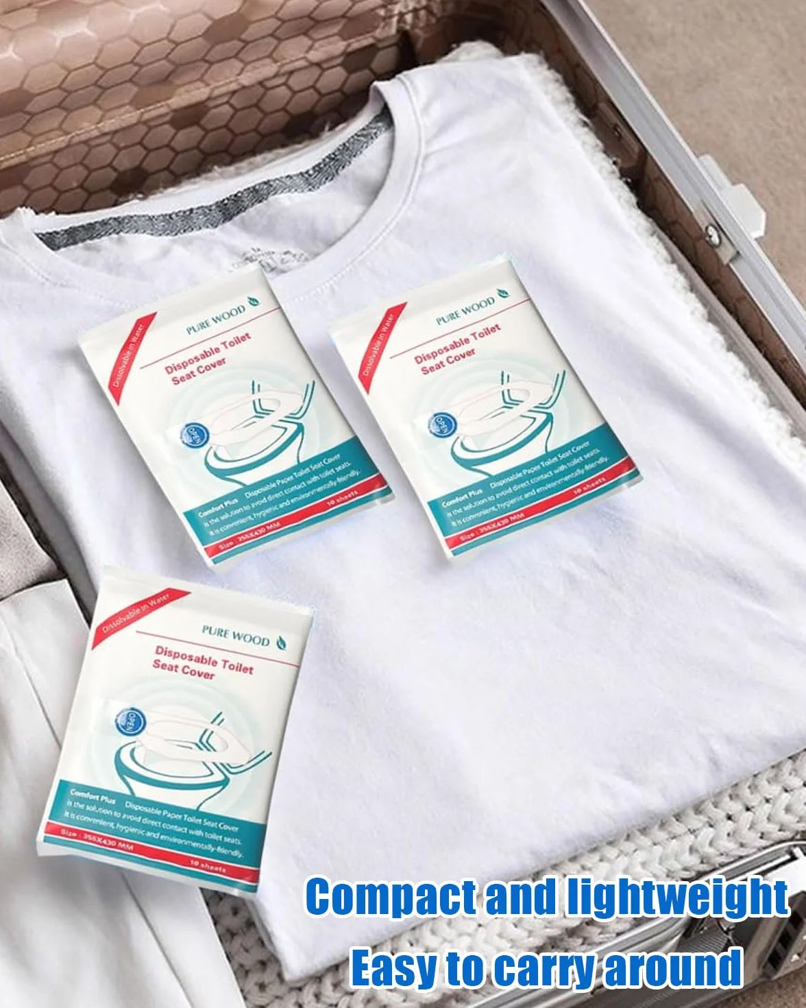 Copriwater Usa e Getta 60 PCS Coprisedile WC Monouso Igienici Biodegradabili per Viaggi Hotel