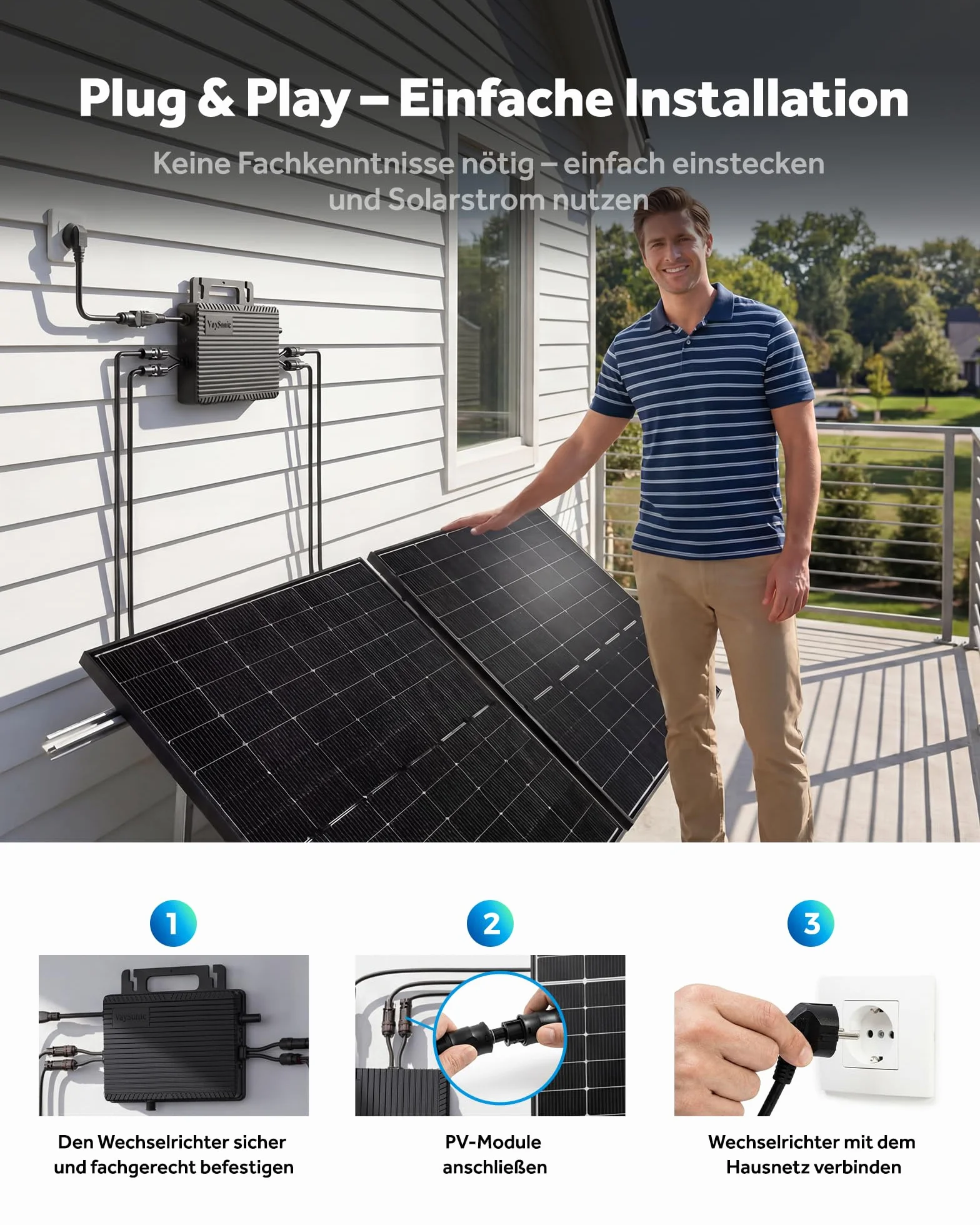 Micro inverter da 800 W con Wi-Fi integrato, 0% IVA, inverter plug & play – ideale per centrali elettriche da balcone, certificazione PV VDE, impermeabile IP67, tecnologia MPPT, controllo tramite app