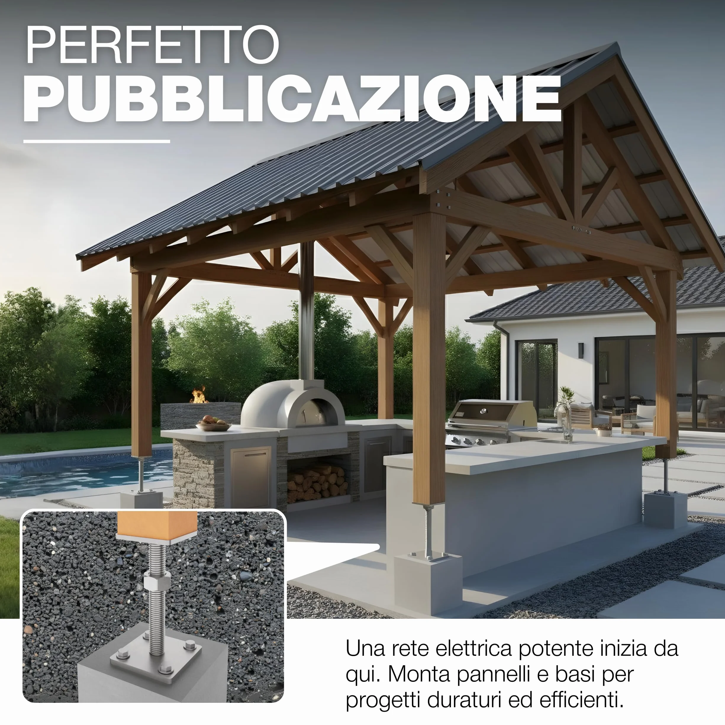 Supporto Regolabile per Palo 70 x 70 mm Rivestito in Fiocco di Zinco Set da 4