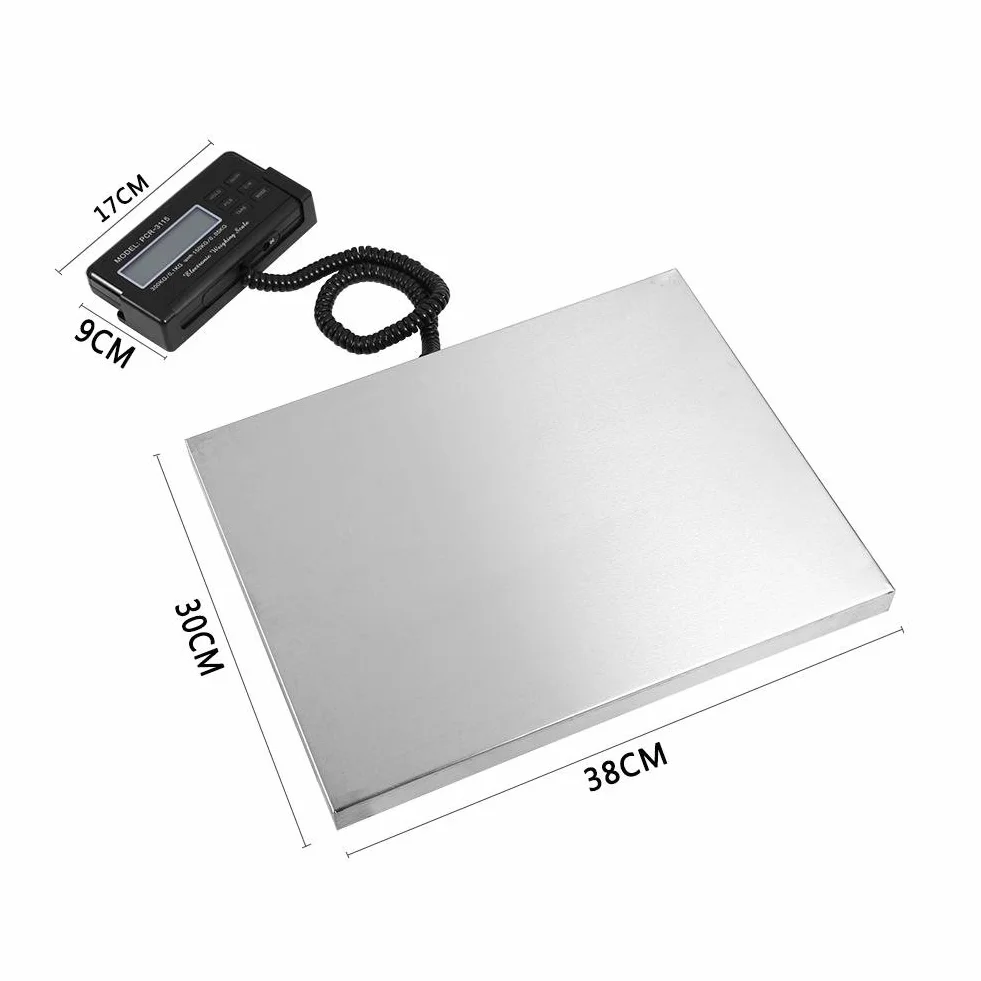 Cocoarm Bilancia a piattaforma in acciaio inox impermeabile 300 kg display LCD