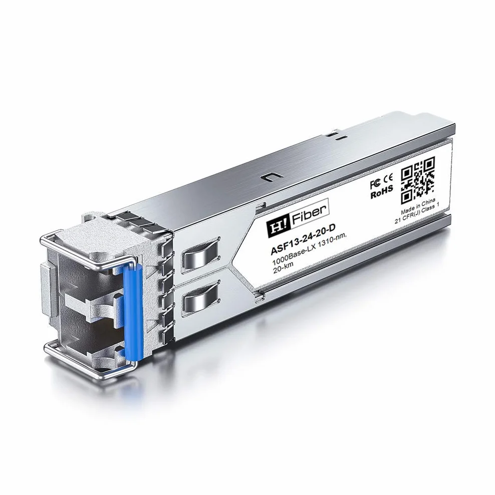 SFP Transceiver 1000BASE-LX 1.25G Monomodale LC Compatibile Cisco GLC-LH-SM Netgear AGM732F Ubiquiti UF-SM-1G Mikrotik S-31DLC20D