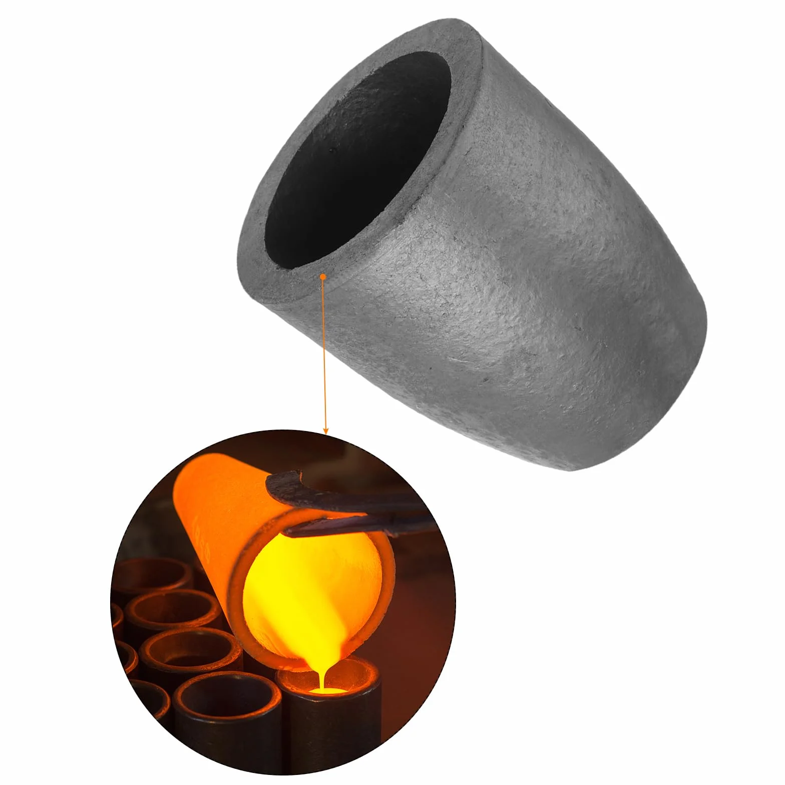 QUARKZMAN Crogiolo in Grafite Silicio 6kg Crogiolo Rame Tazza Fusione Lingotto Fusione Metallo Fusione Oro Argento Rame Forno Fusione Stampo Fusione Strumenti per Gioielli 4,02" IDx5,71" H